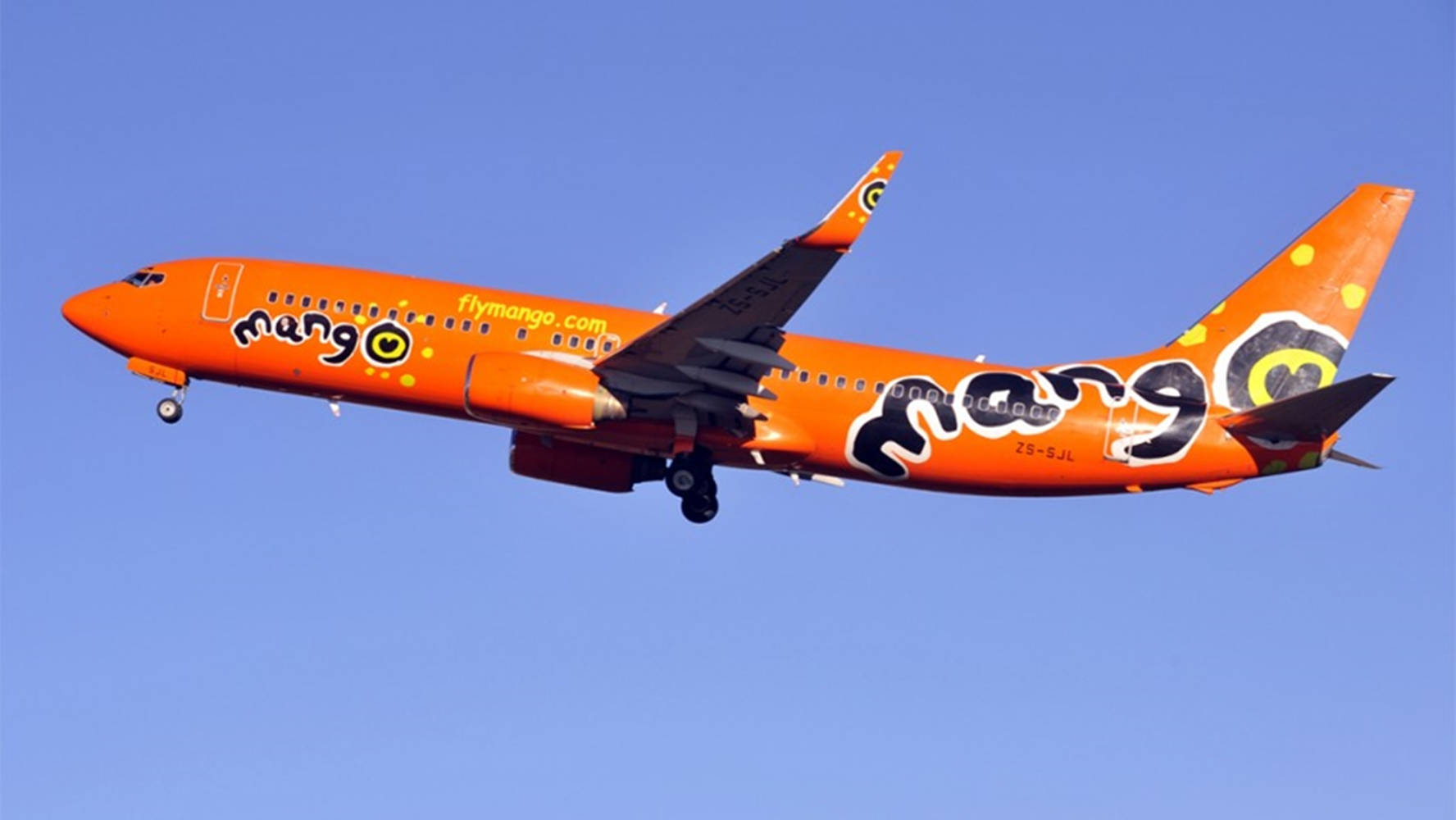 Mango Airlines, bright orange, bold black logo, HD Desktop Wallpaper