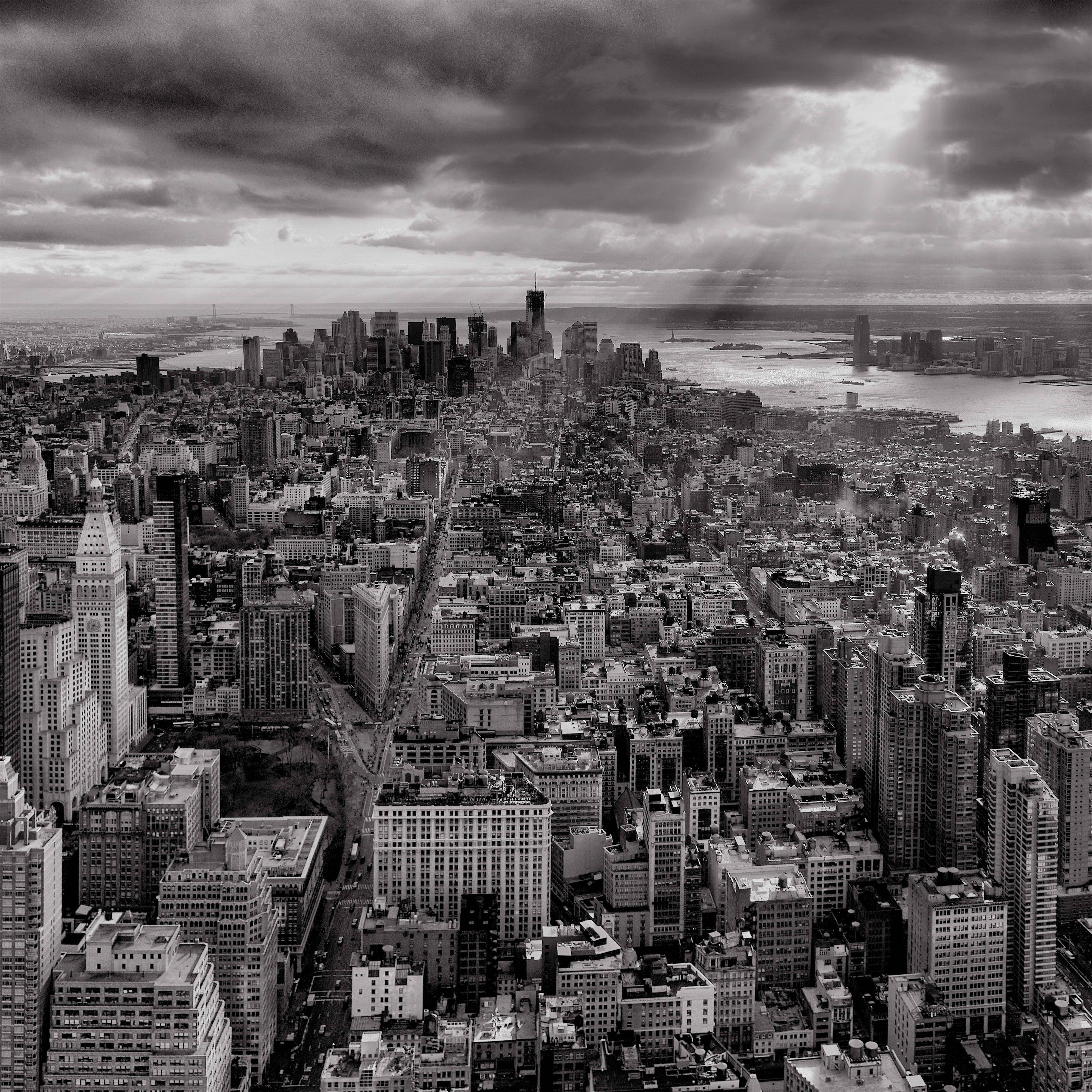 Manhattan, aerial view, high rise skyscrapers, 2K Desktop Wallpaper