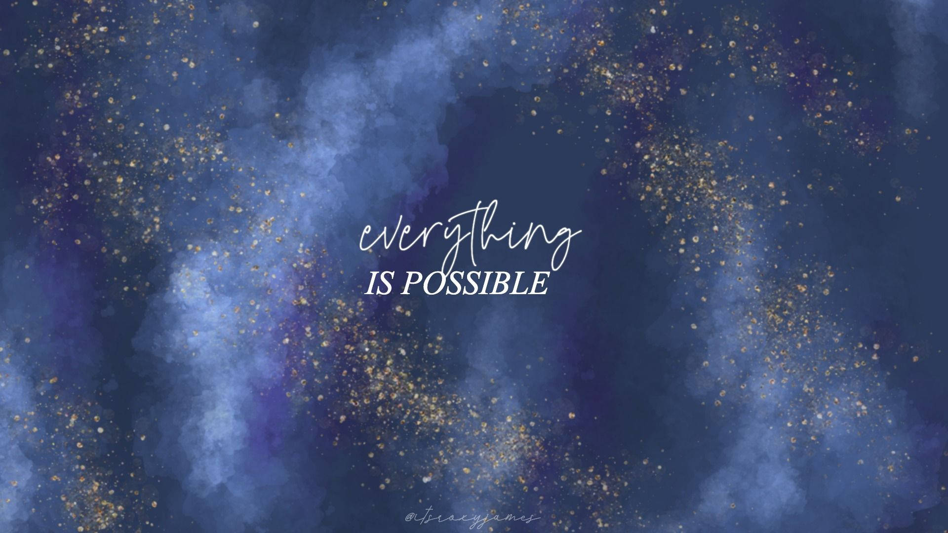 Manifest, watercolor galaxy, swirling blues, Full HD Desktop Wallpaper