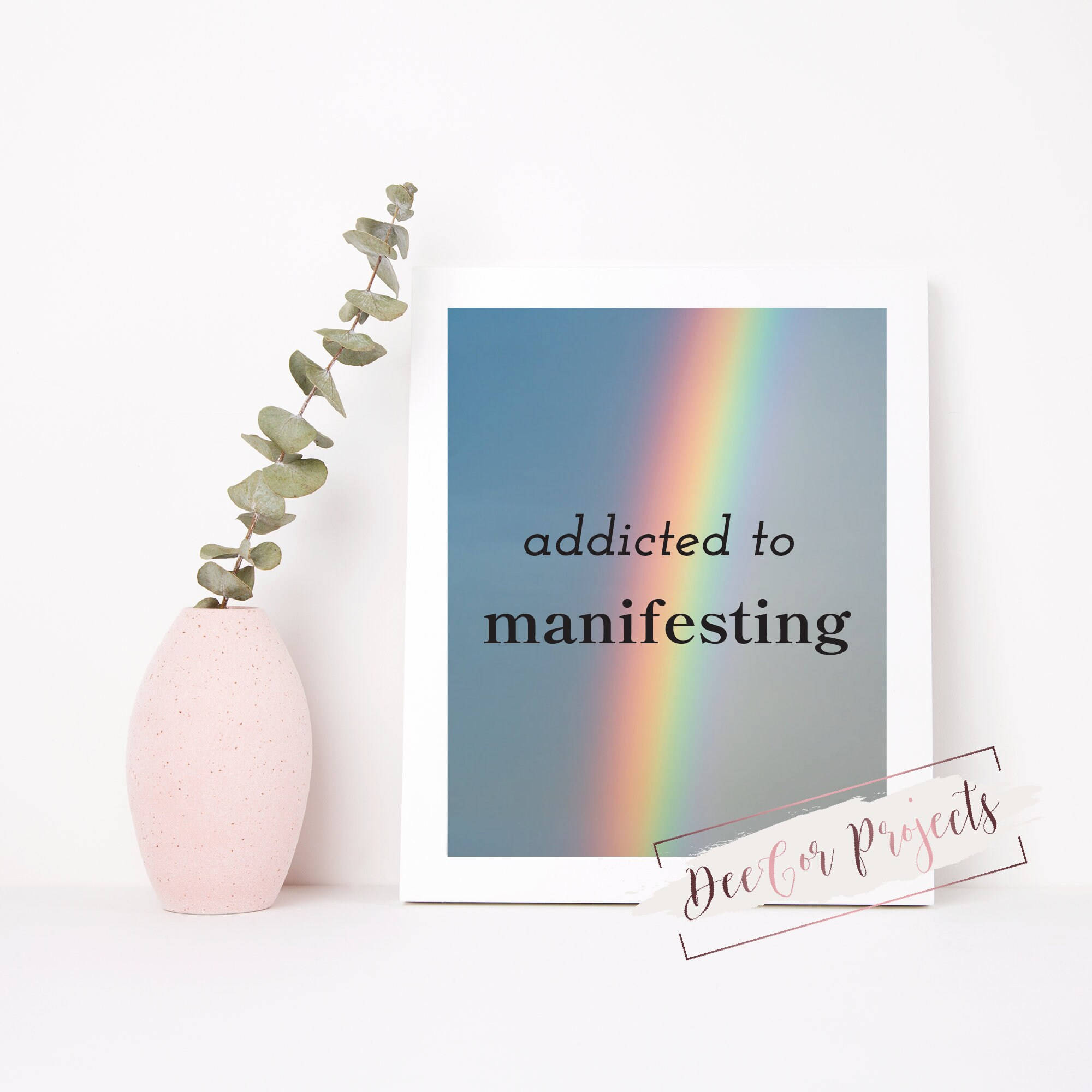Addicted To Manifesting, soft rainbow, gradient sky, Full HD Desktop Wallpaper