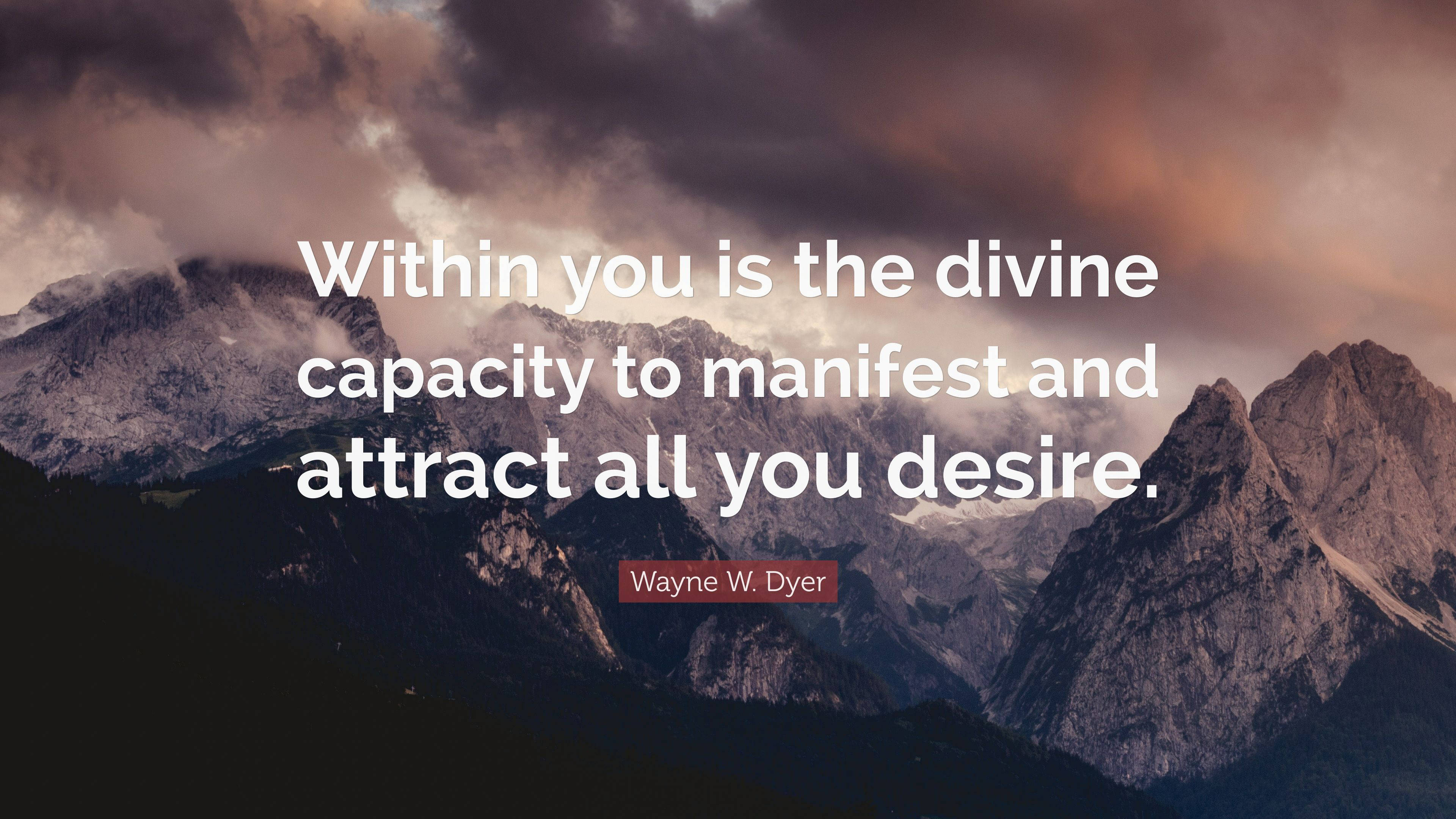 Manifest Within You, mountain range, twilight skies, 4K Desktop Wallpaper
