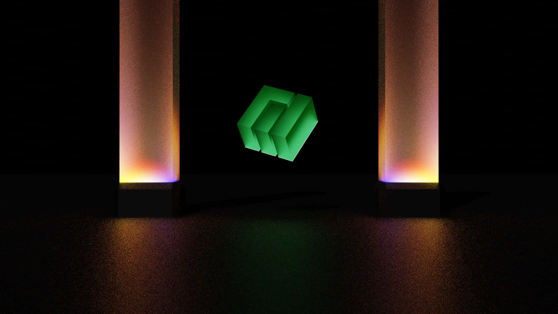 Manjaro, glowing green, geometric logo, Full HD Desktop Wallpaper
