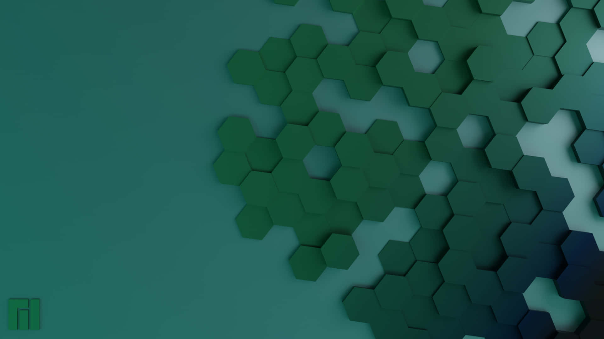 Manjaro, teal, dark green, Full HD Desktop Wallpaper