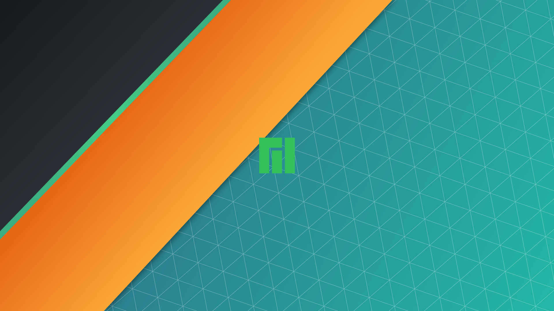 Manjaro, orange, teal, Full HD Desktop Wallpaper