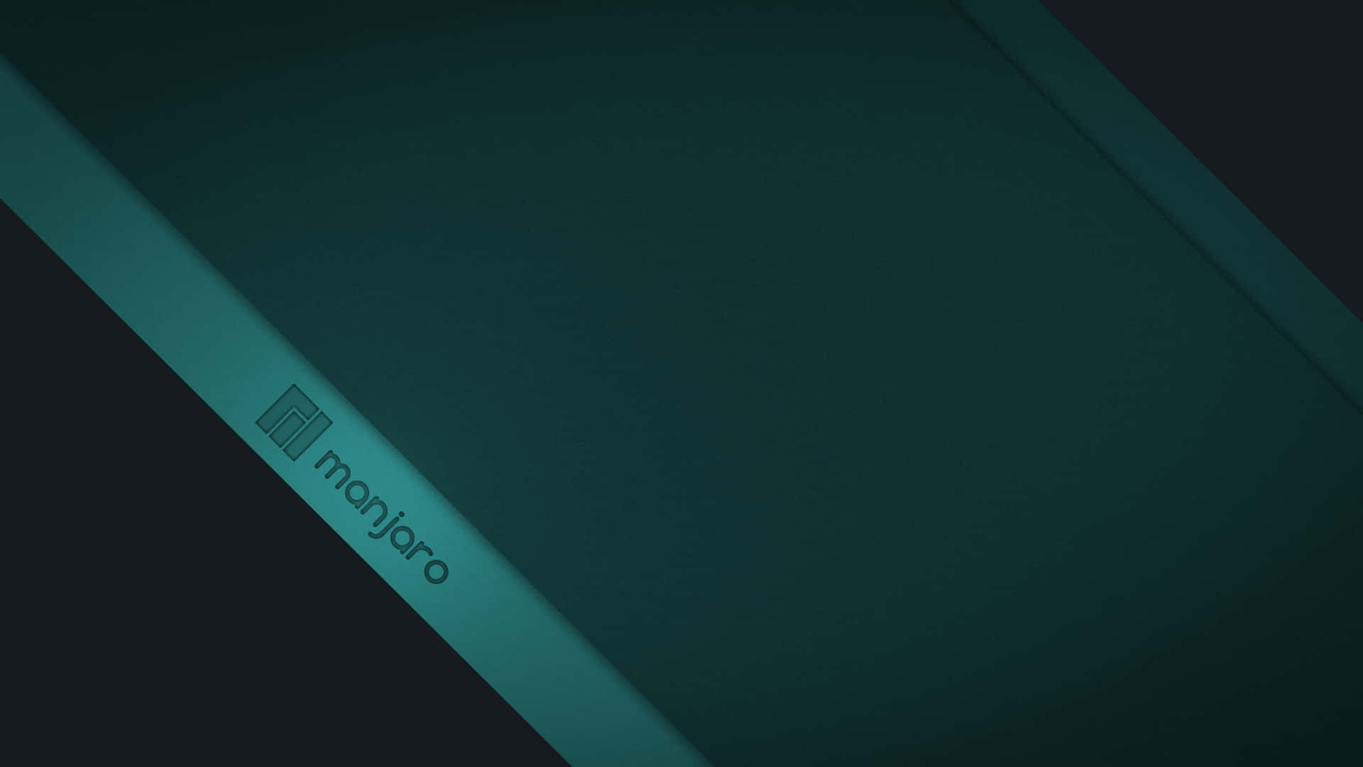 Manjaro, teal stripe, diagonal, Full HD Desktop Wallpaper