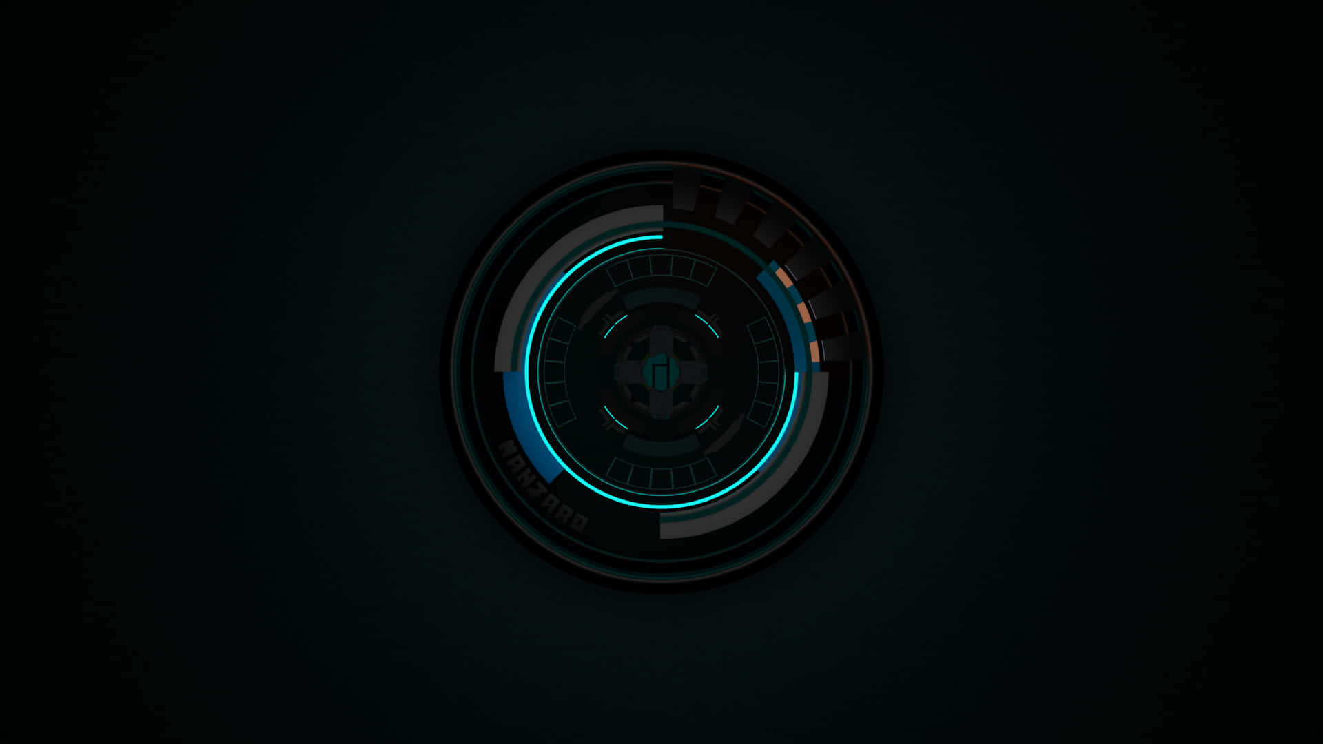 Manjaro, HD display, glowing futuristic circular interface, Full HD Desktop Wallpaper
