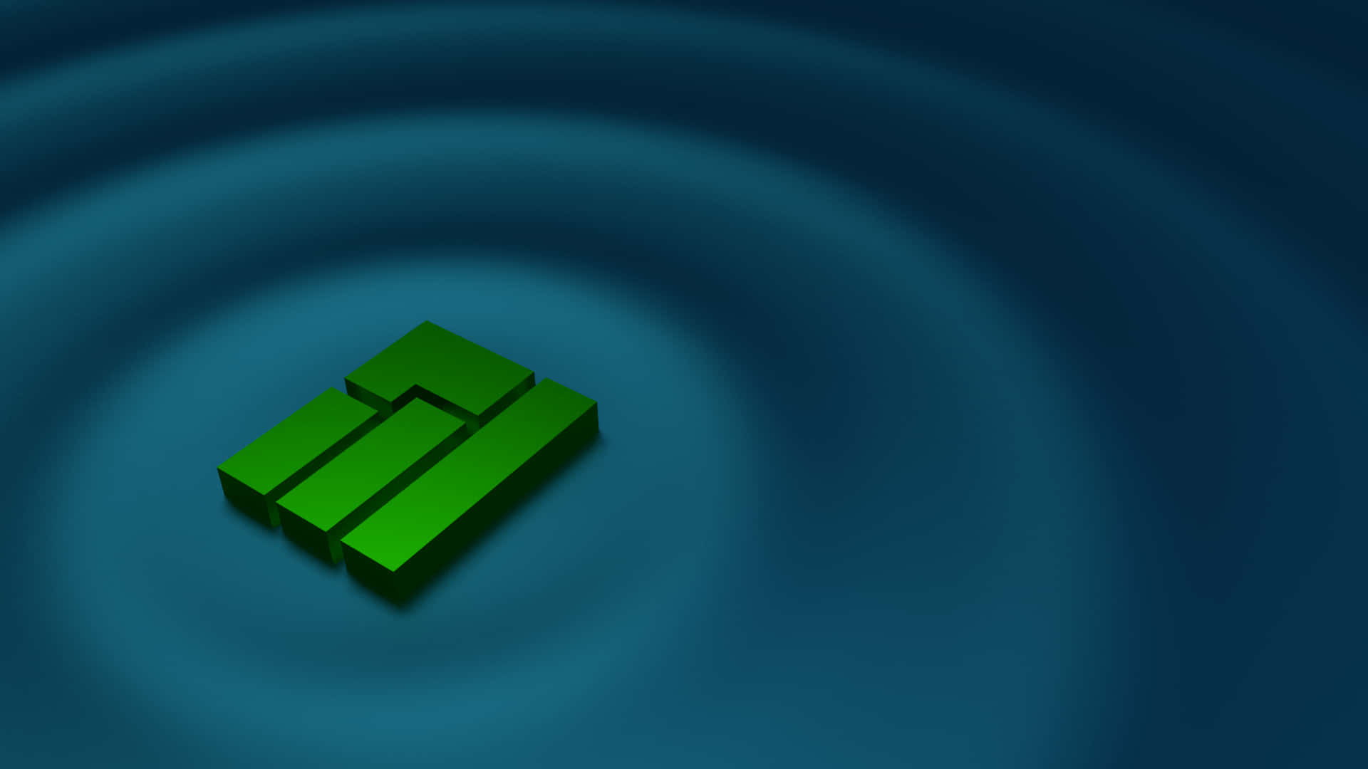 Manjaro, glowing green, 3D geometric logo, Full HD Desktop Wallpaper