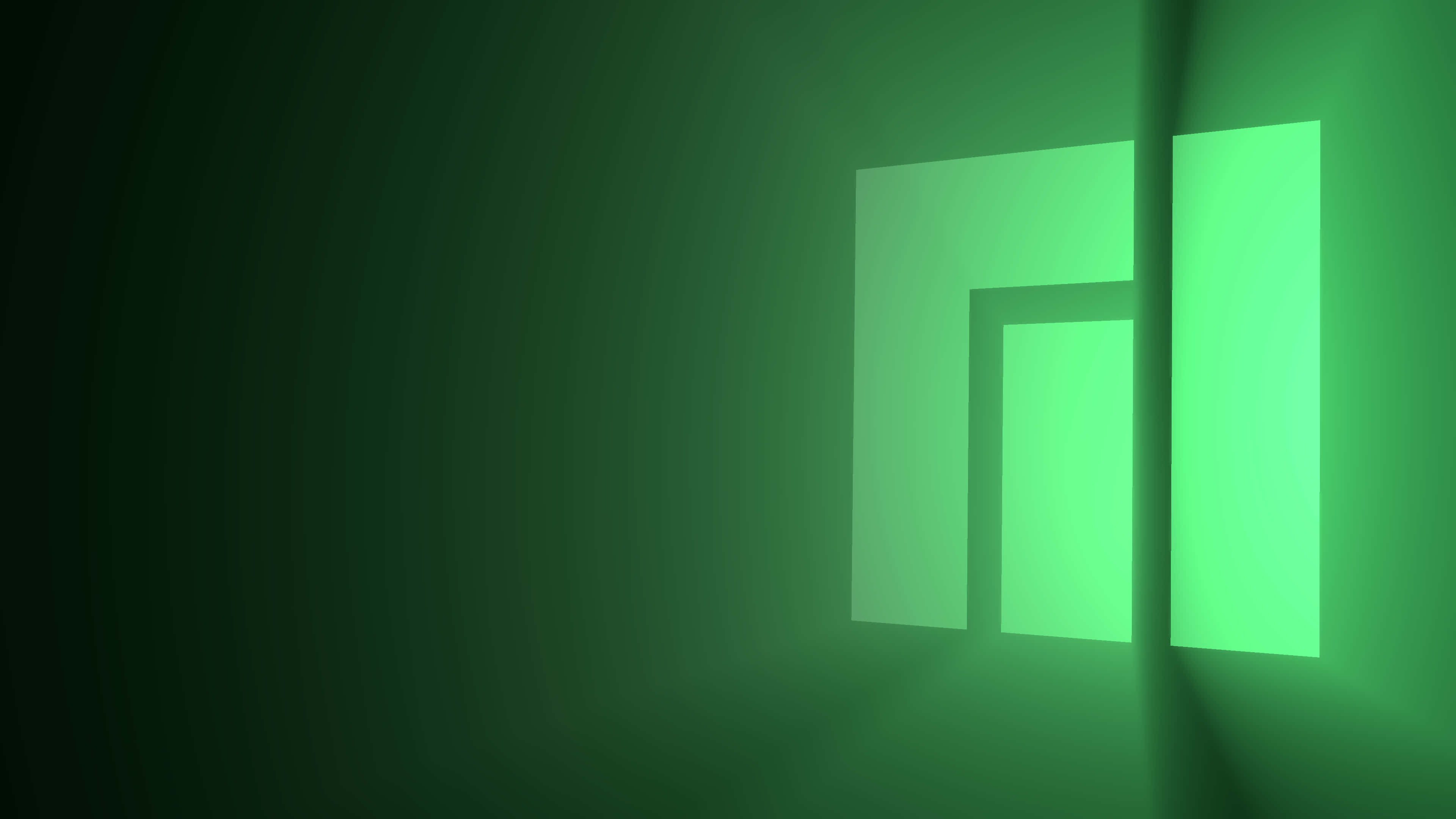 Manjaro, glowing green, minimalist logo, 4K Desktop Wallpaper