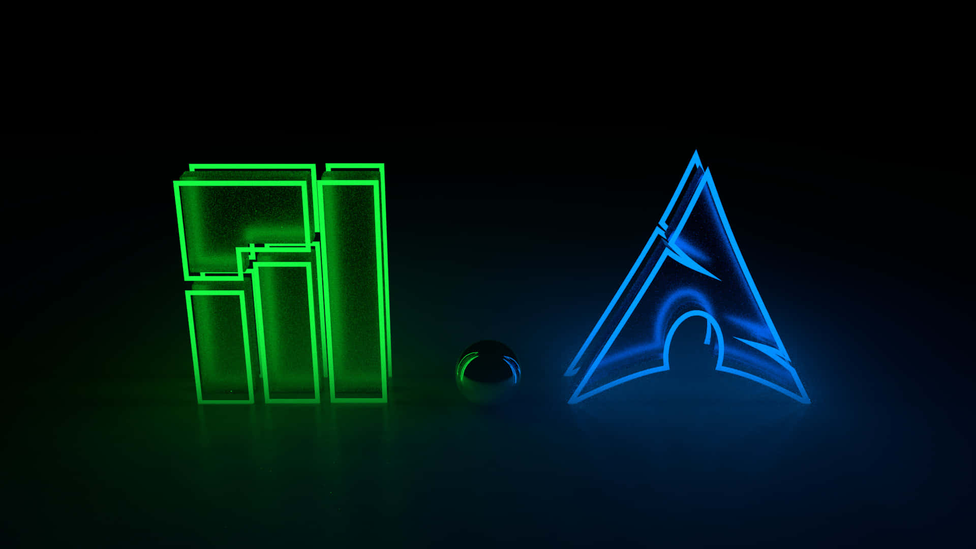 Manjaro, glowing green, glowing blue, Full HD Desktop Wallpaper