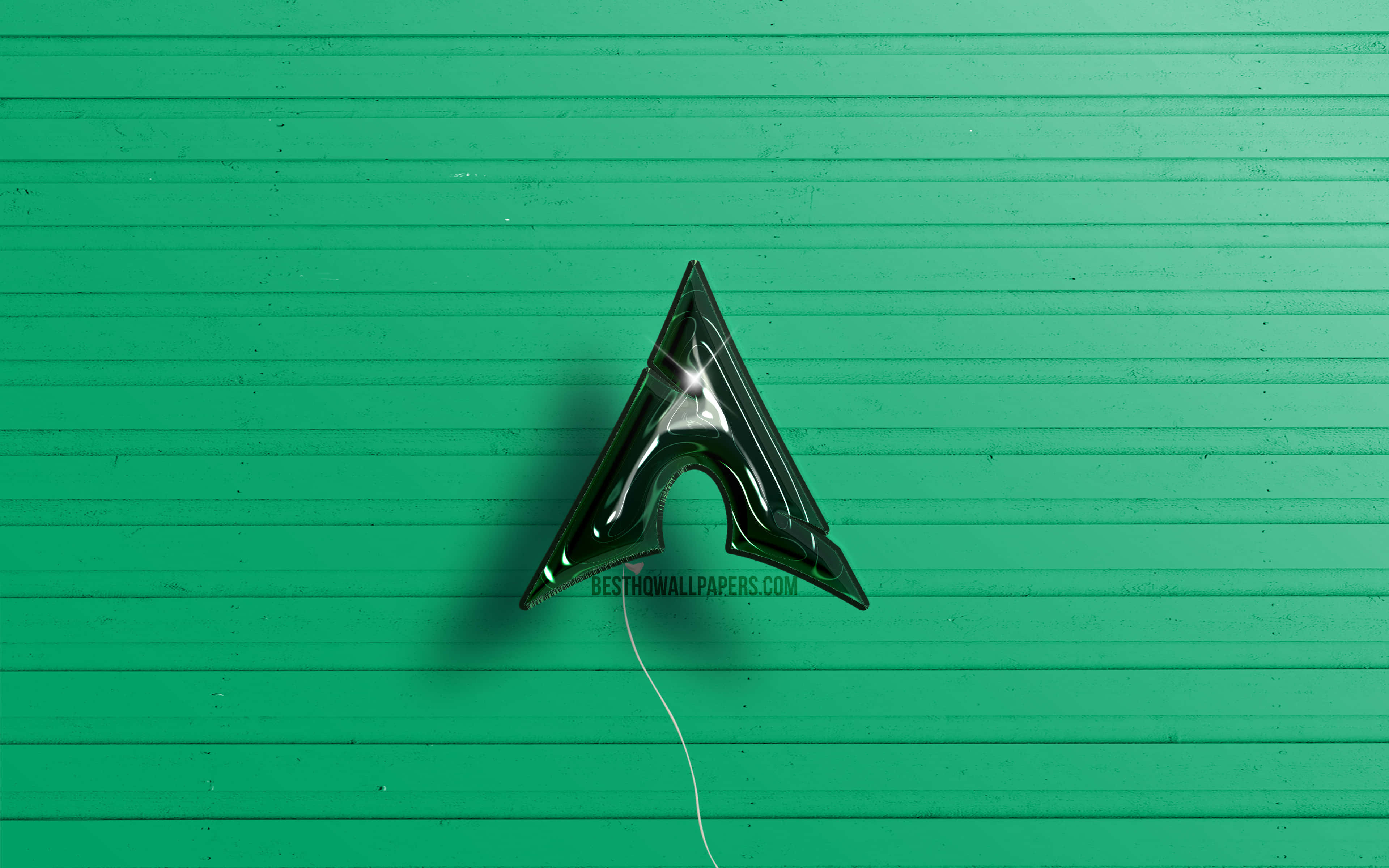 Manjaro, shiny black, letter A balloon, 4K Desktop Wallpaper