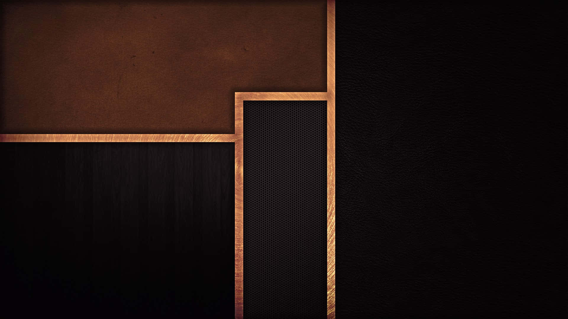 Manjaro, 1920 x 1080, dark wood leather, Full HD Desktop Wallpaper