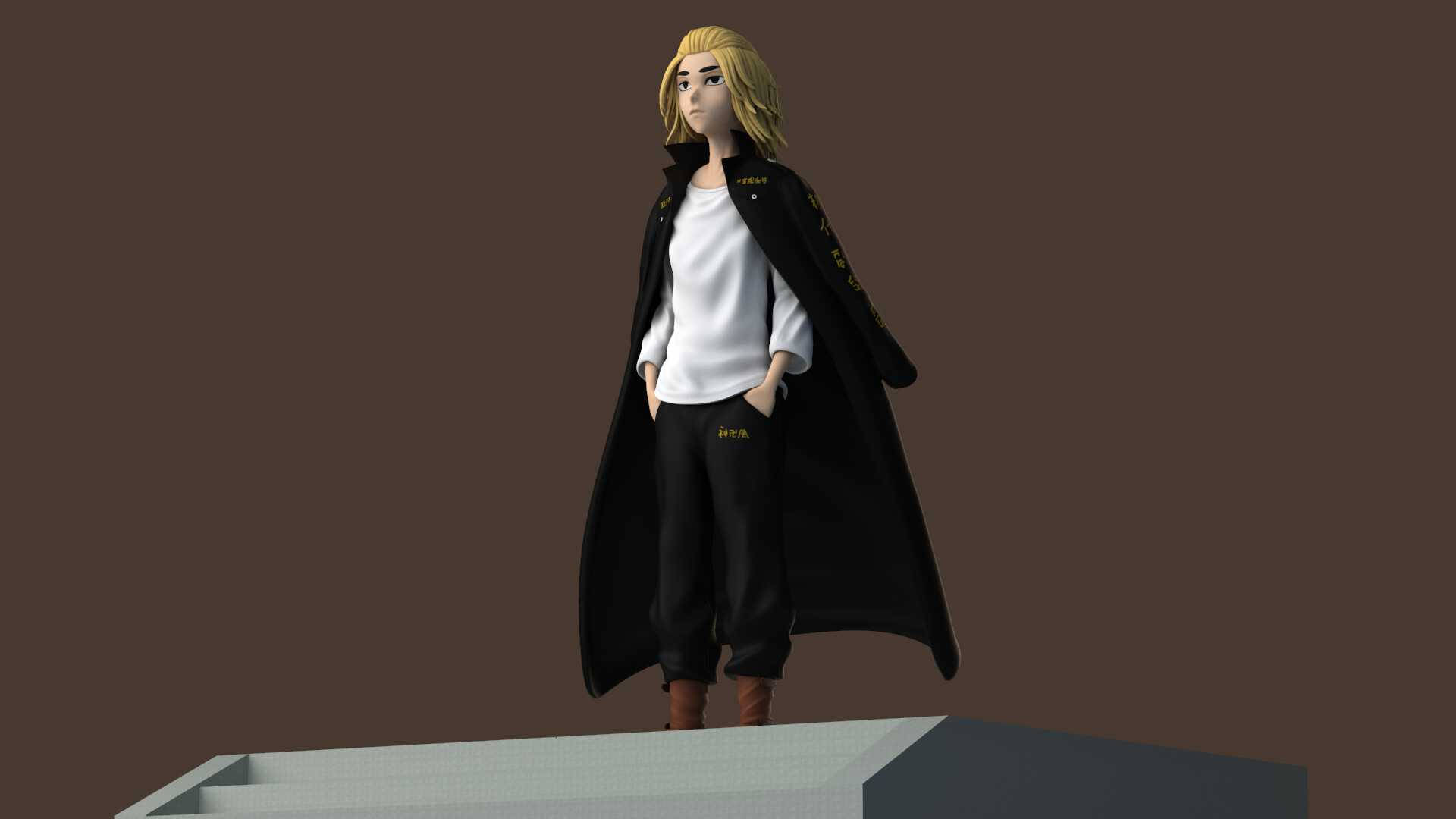 Manjiro Sano, blonde hair, black coat, Full HD Desktop Wallpaper