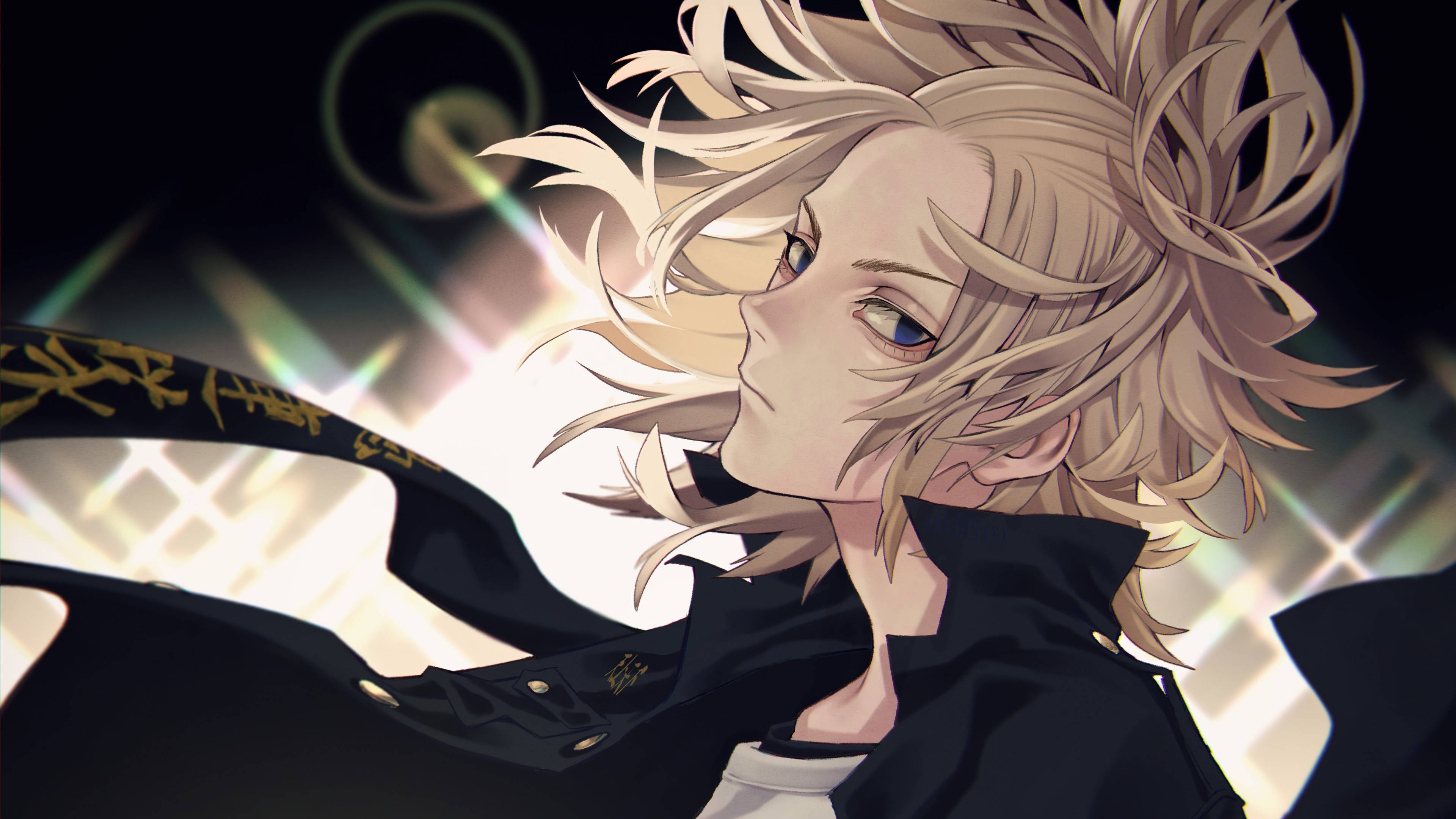 Manjiro Sano, blonde anime character, blue eyes, 4K Desktop Wallpaper