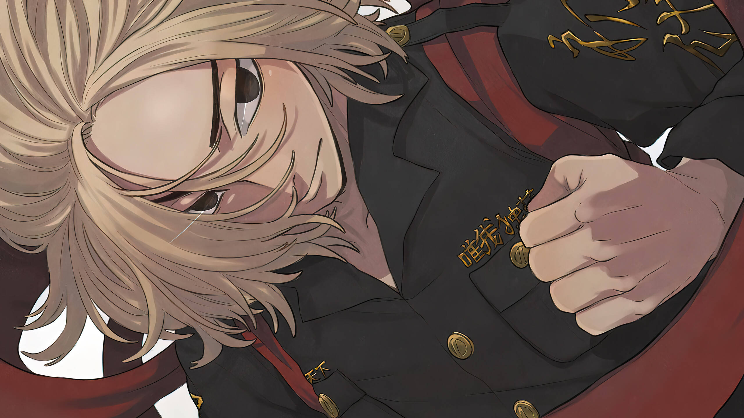 Manjiro Sano, blonde hair, intense eyes, 2K Desktop Wallpaper