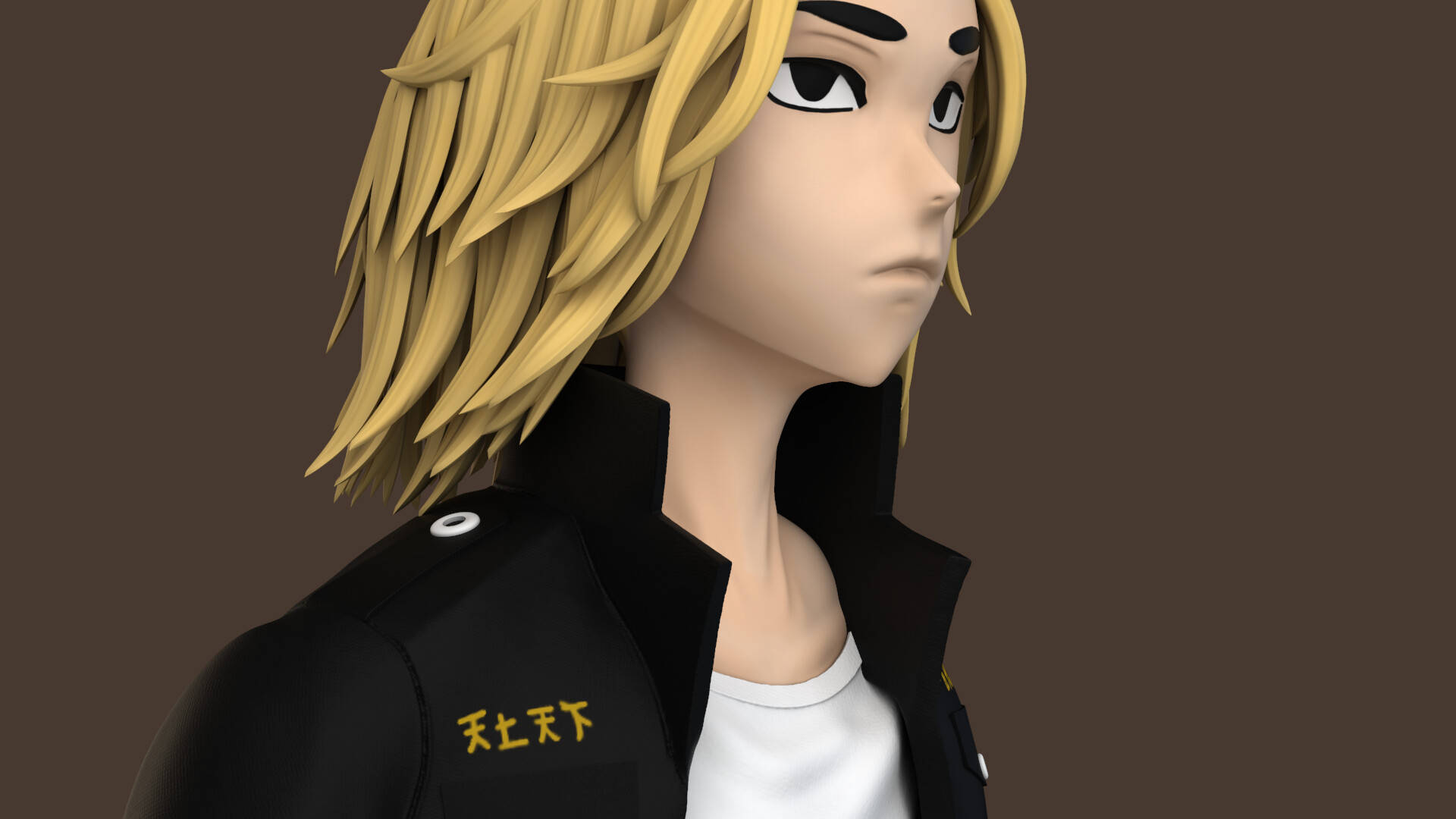 Manjiro Sano, spiky blonde hair, black jacket, Full HD Desktop Wallpaper