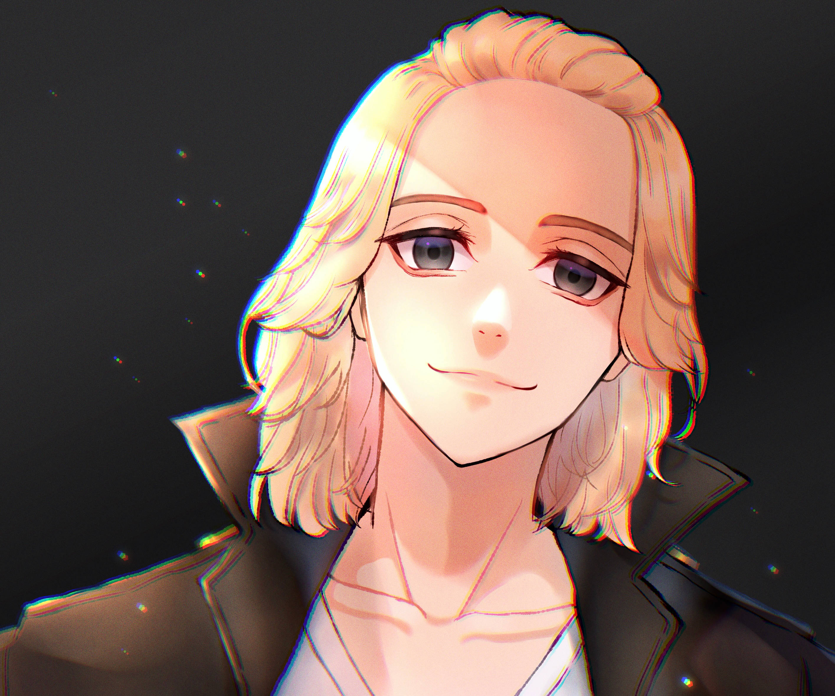 Manjiro Sano, anime portrait, golden hair, 2K Desktop Wallpaper