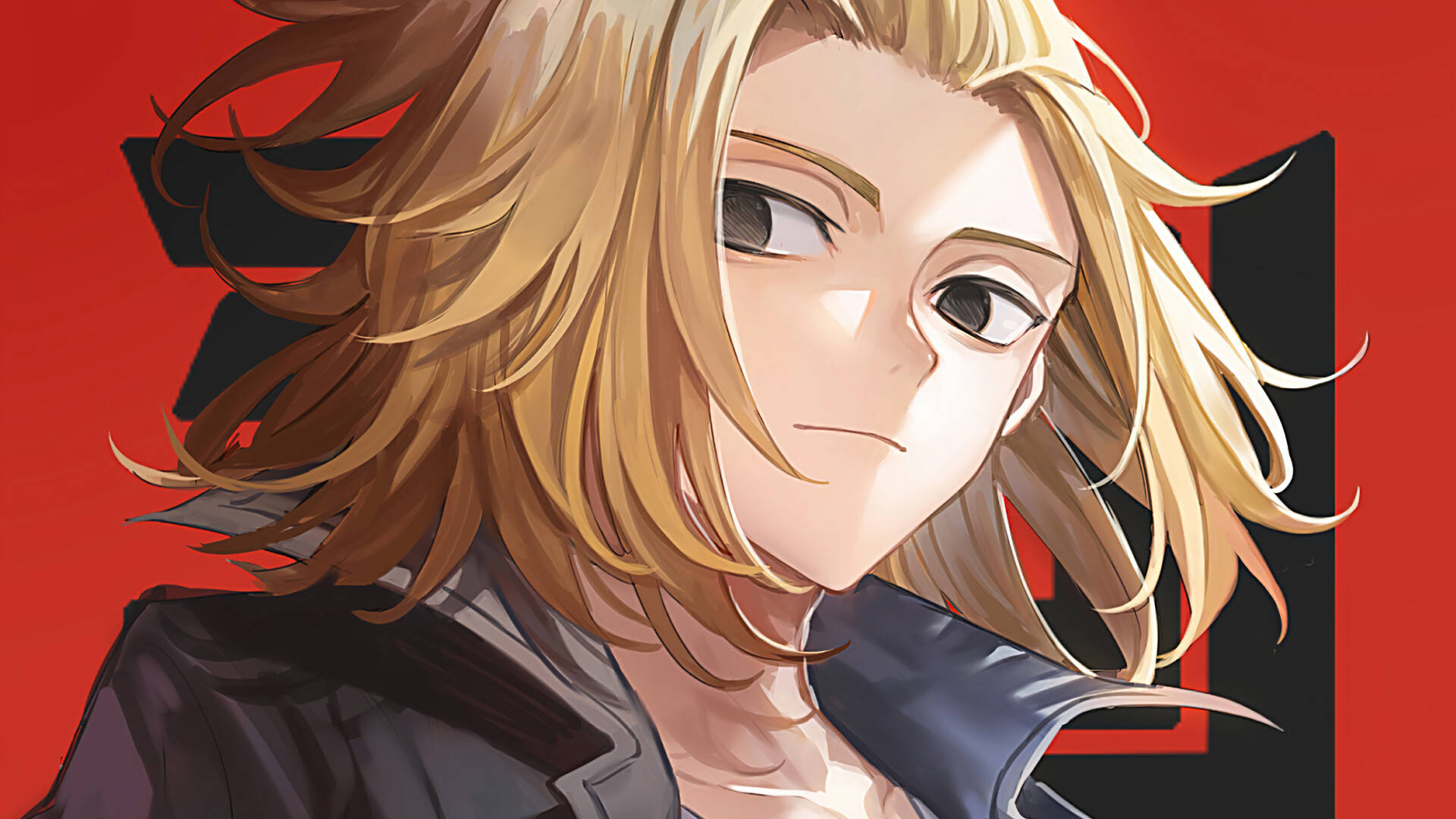 Manjiro Sano, blonde-haired, serious expression, Full HD Desktop Wallpaper