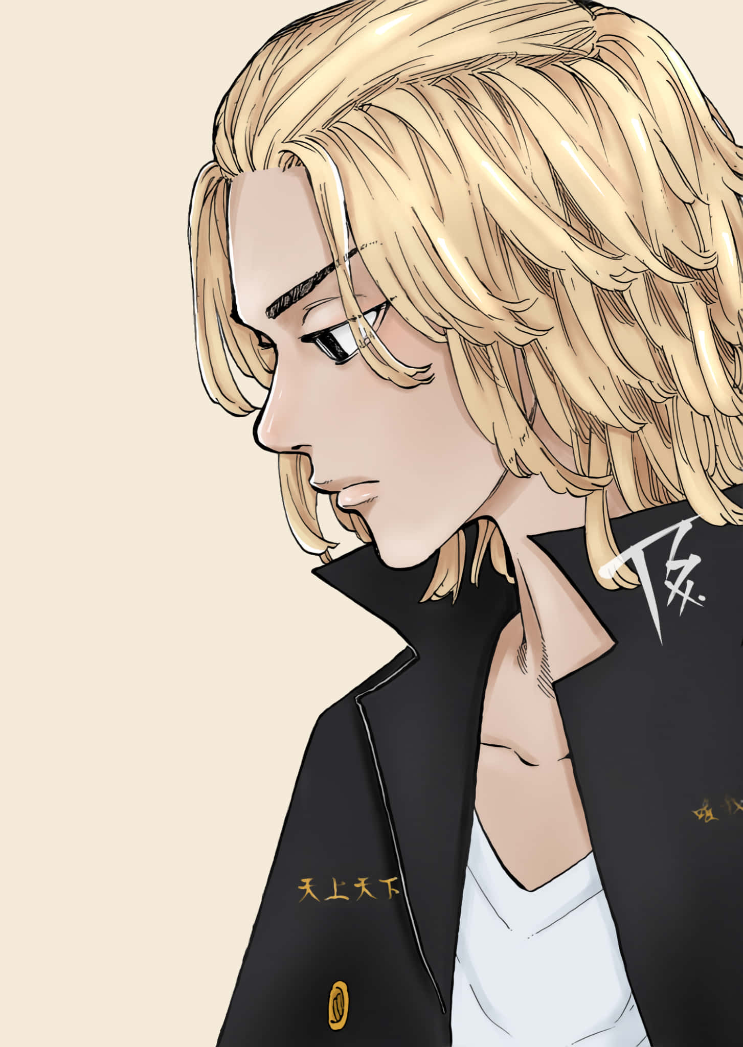 Manjiro Sano, blonde hair, sharp gaze, Full HD Phone Wallpaper