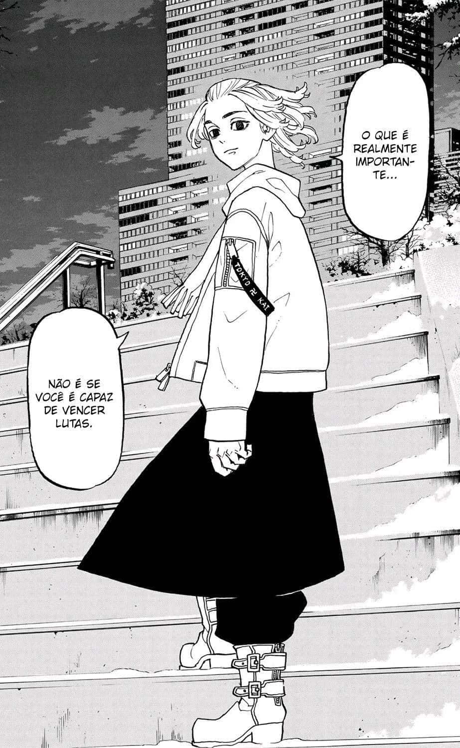 Manjiro Sano, curly hair, snowy city stairs, HD Phone Wallpaper