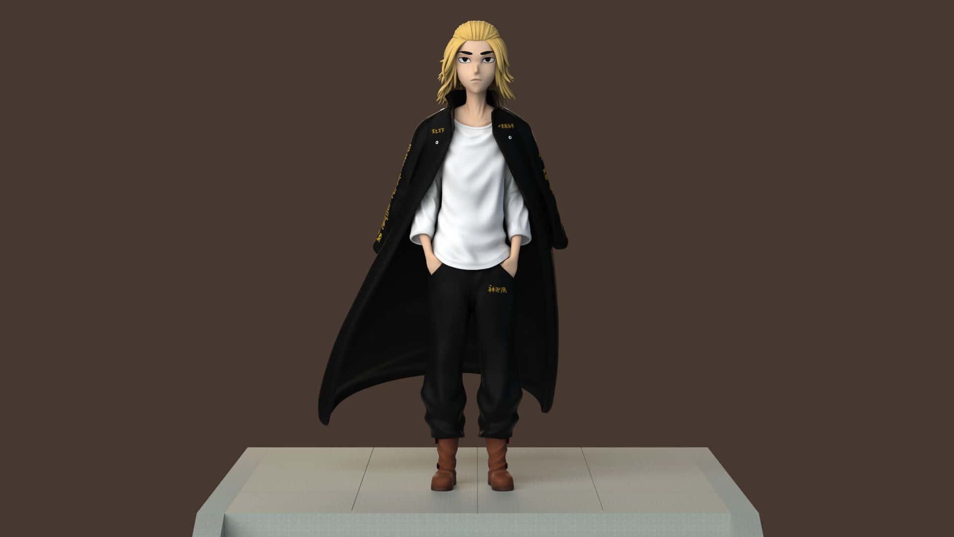 Manjiro Sano, blonde hair, black cape, Full HD Desktop Wallpaper