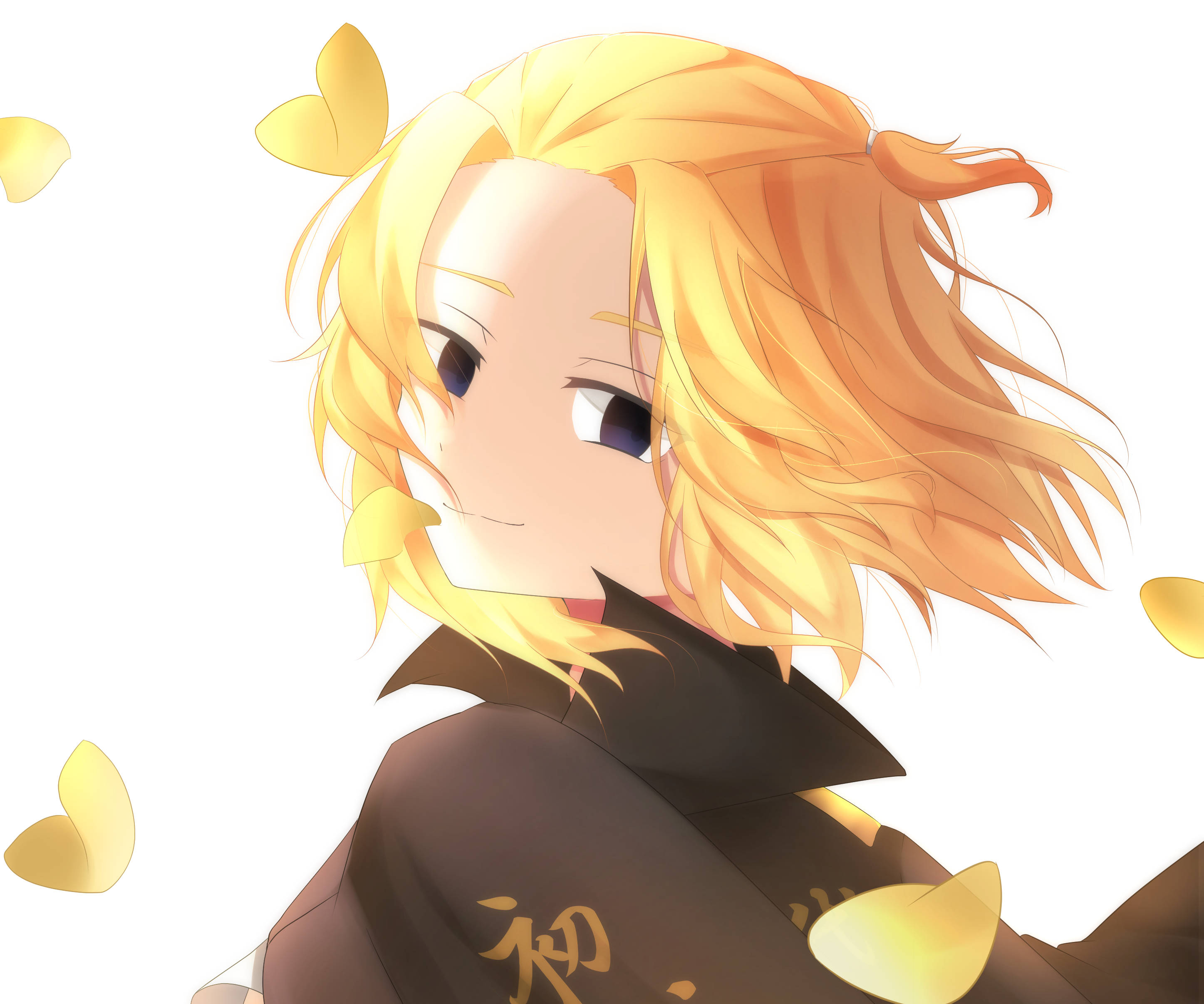 Manjiro Sano, golden hair, butterfly accessories, 2K Desktop Wallpaper