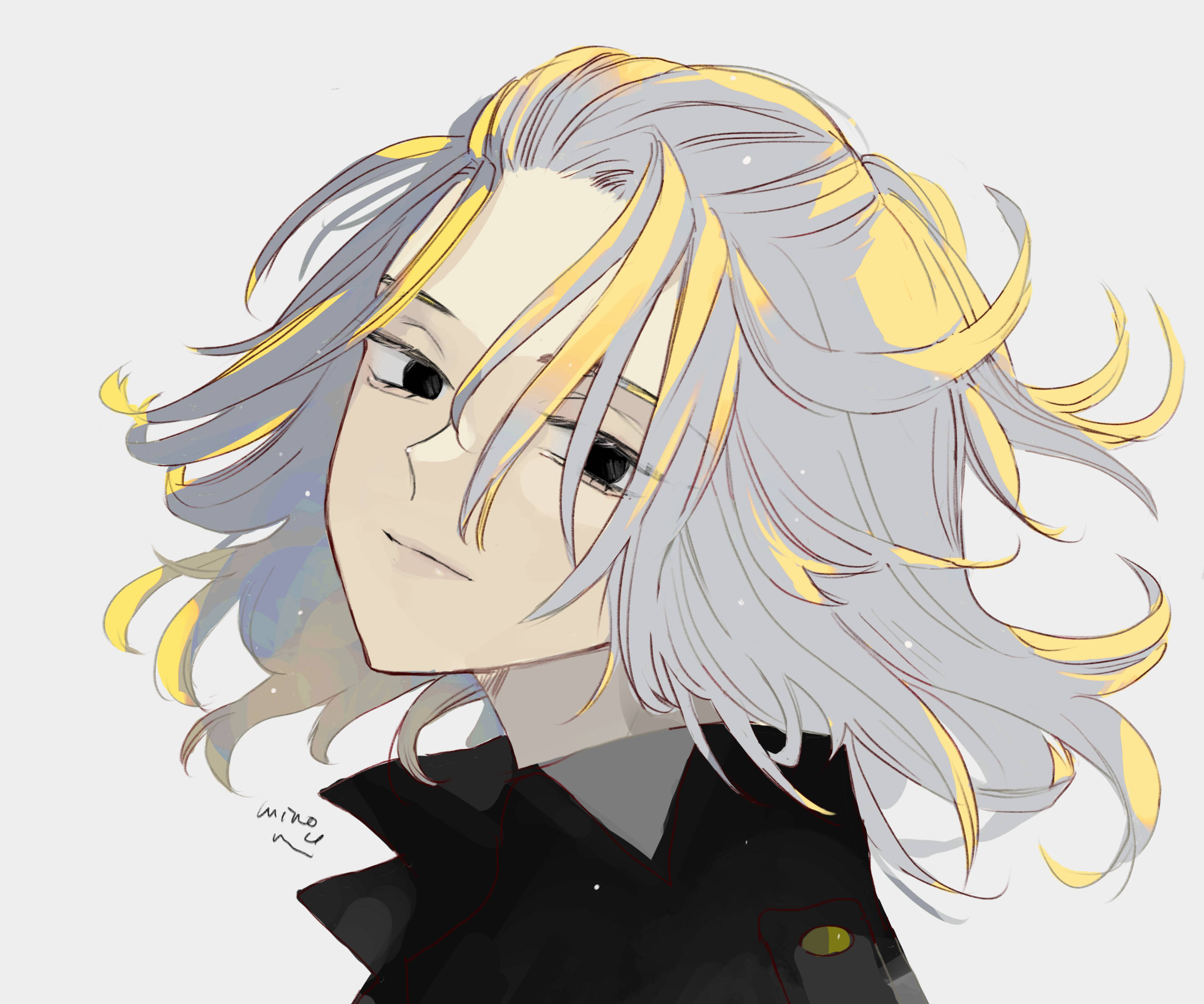Manjiro Sano, silver hair, yellow hair, 2K Desktop Wallpaper