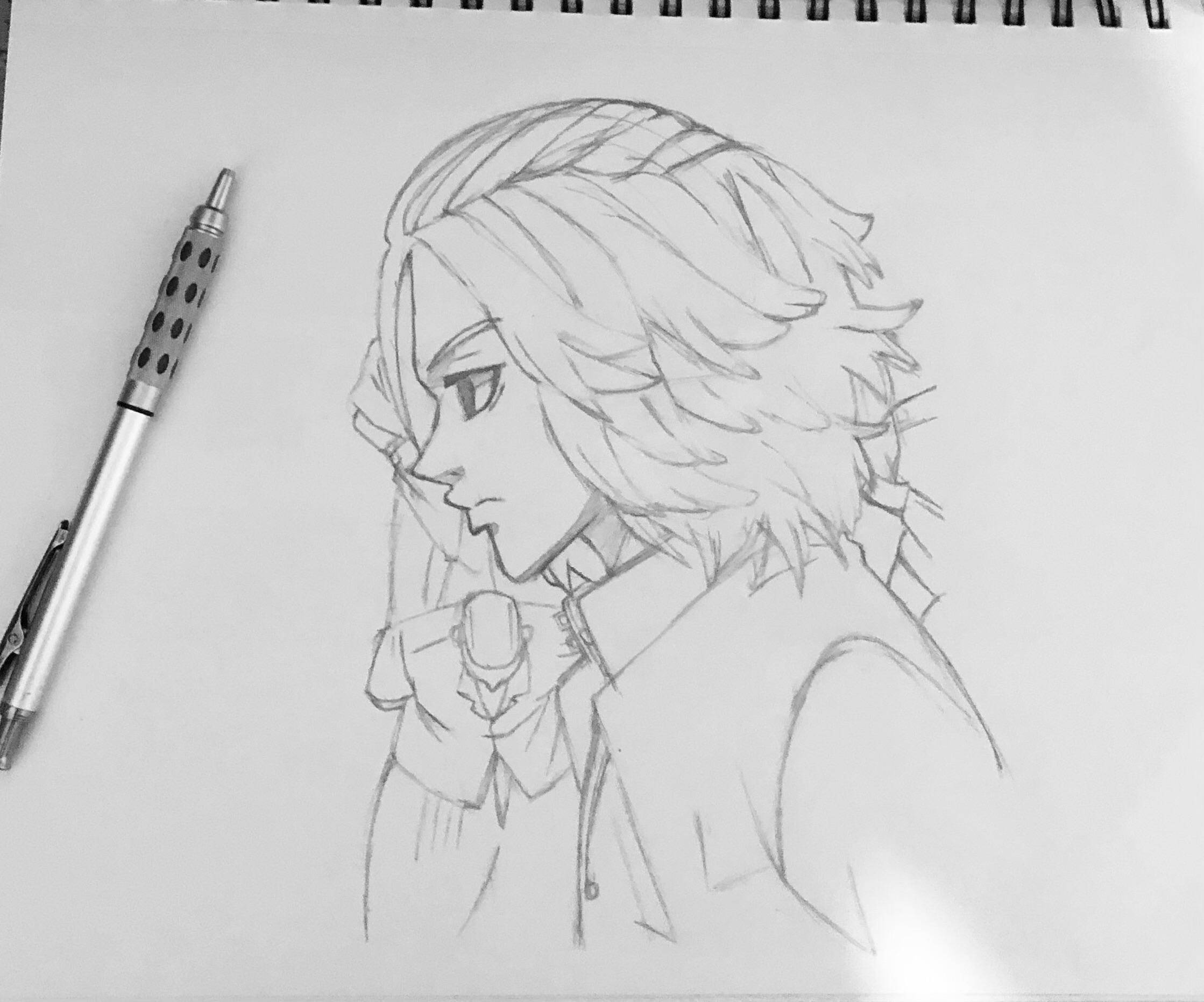 Manjiro Sano, anime-style, pencil sketch, Full HD Desktop Wallpaper