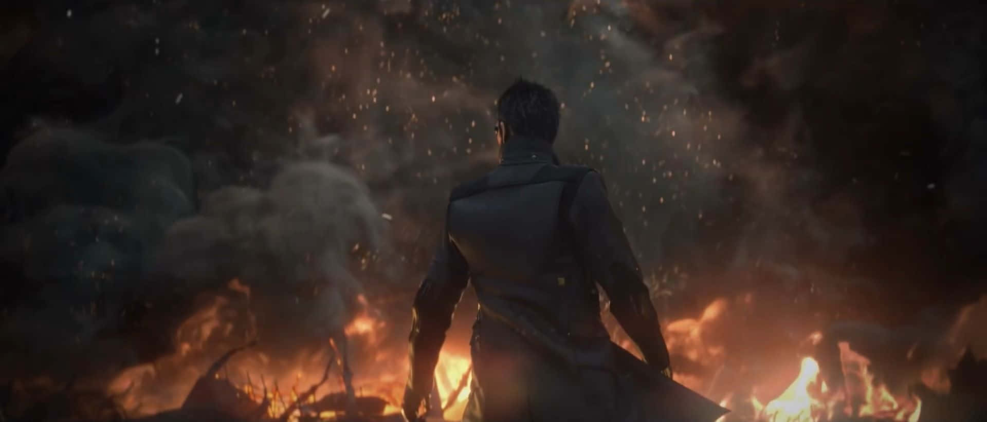 Mankind Divided, fire, roaring flames, Full HD Desktop Wallpaper
