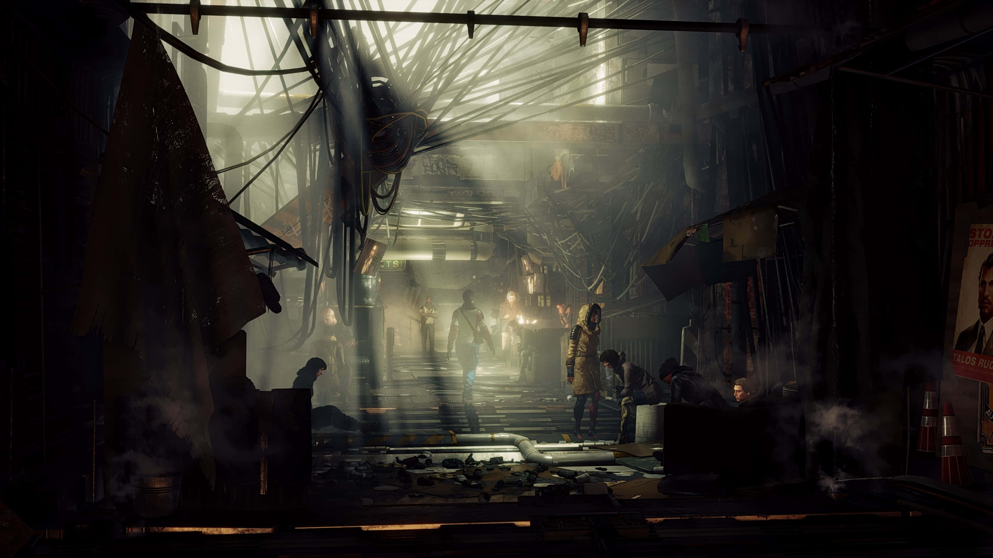 Mankind Divided, Sunlight, decaying urban alley, 4K Desktop Wallpaper