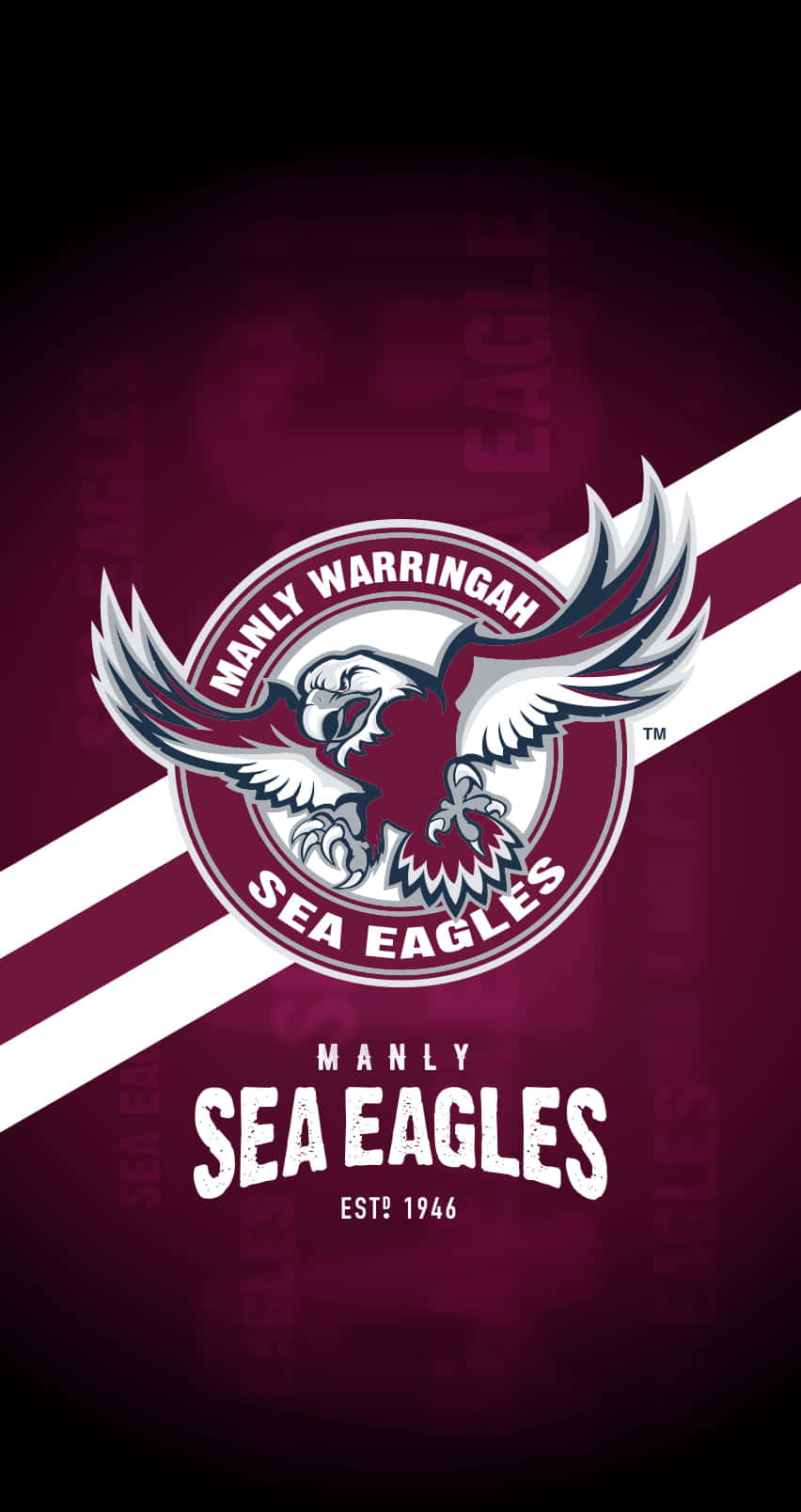 Manly Sea Eagles, white eagle, maroon and white stripes, HD Phone Wallpaper