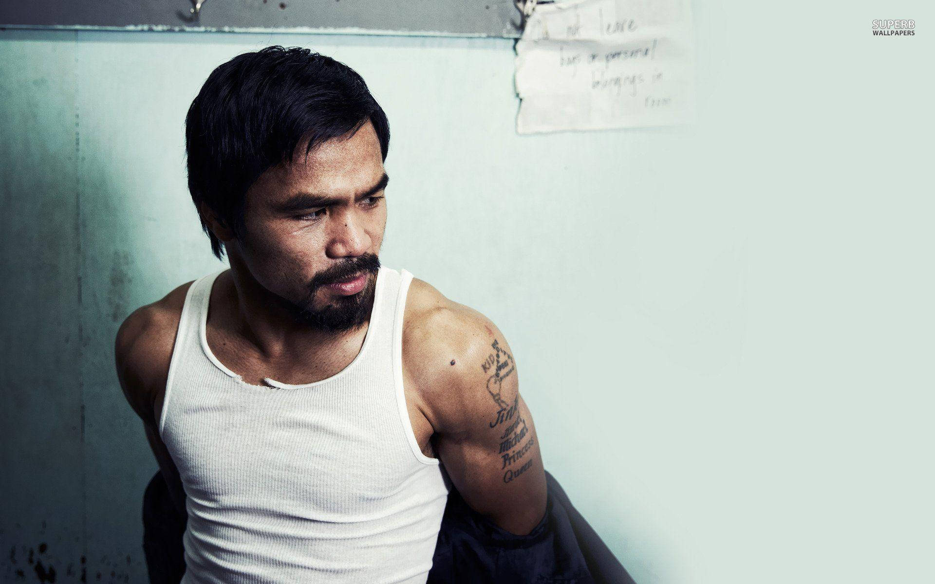 Manny Pacquiao, beard, tattoos, Full HD Desktop Wallpaper