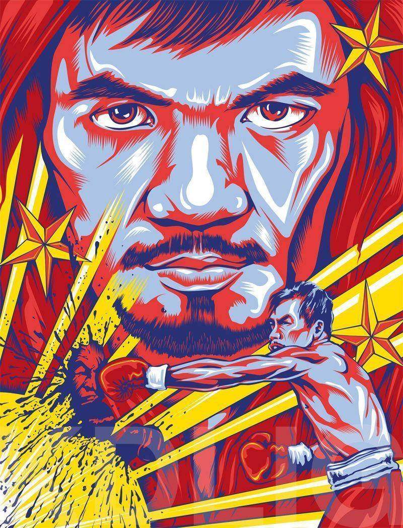 Manny Pacquiao, pop art, mid-punch, SD Phone Wallpaper