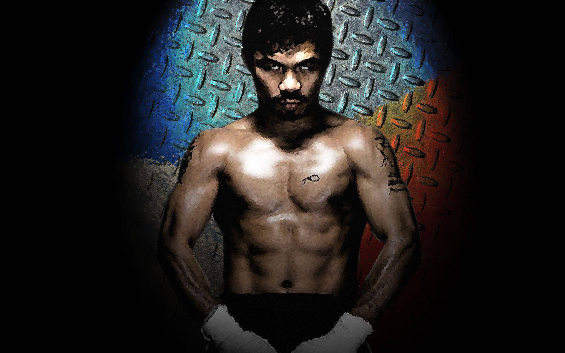 Manny Pacquiao, colorful diamond plate background, muscular boxer, Full HD Desktop Wallpaper