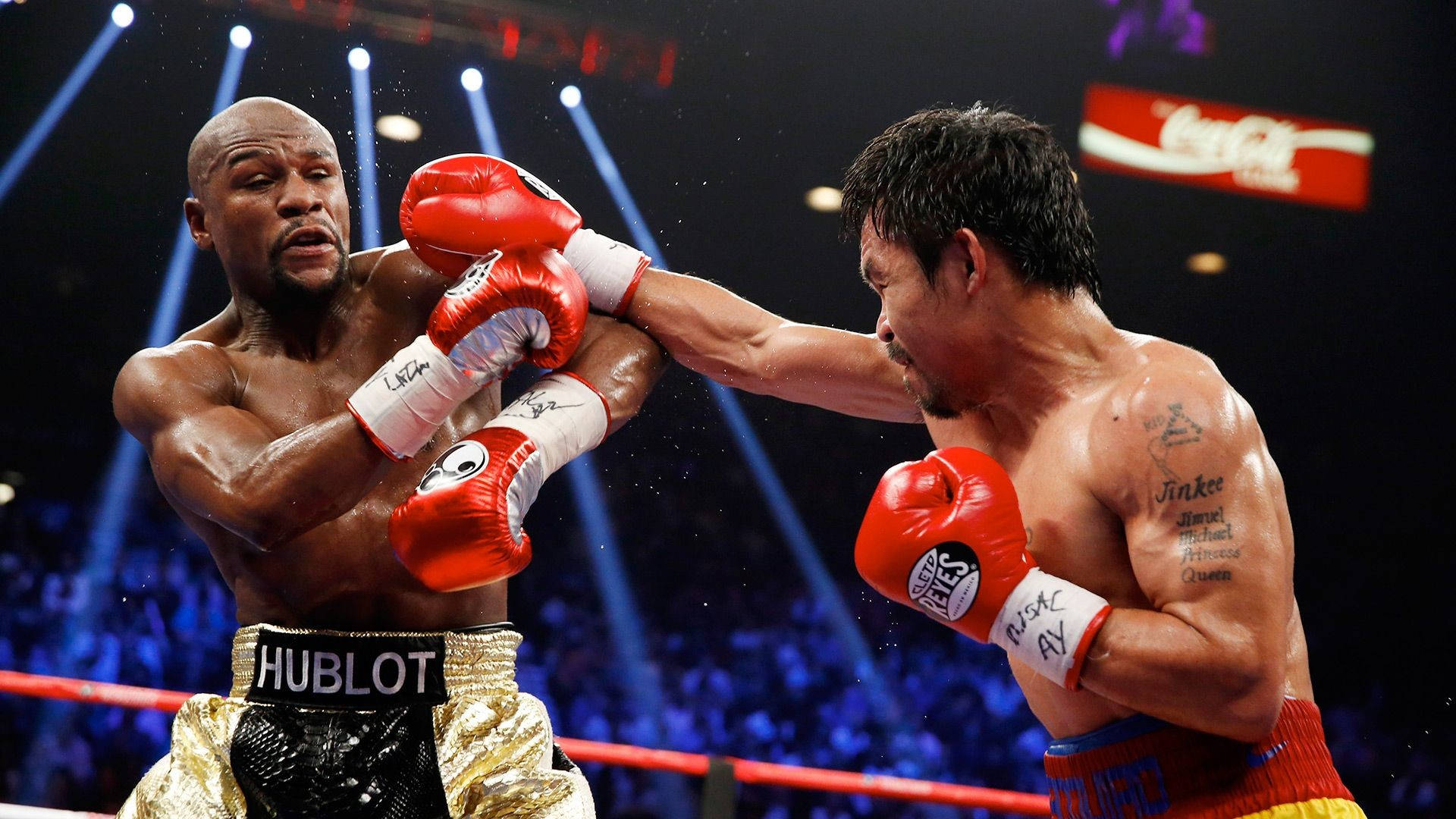 Manny Pacquiao, ring, red gloves, Full HD Desktop Wallpaper