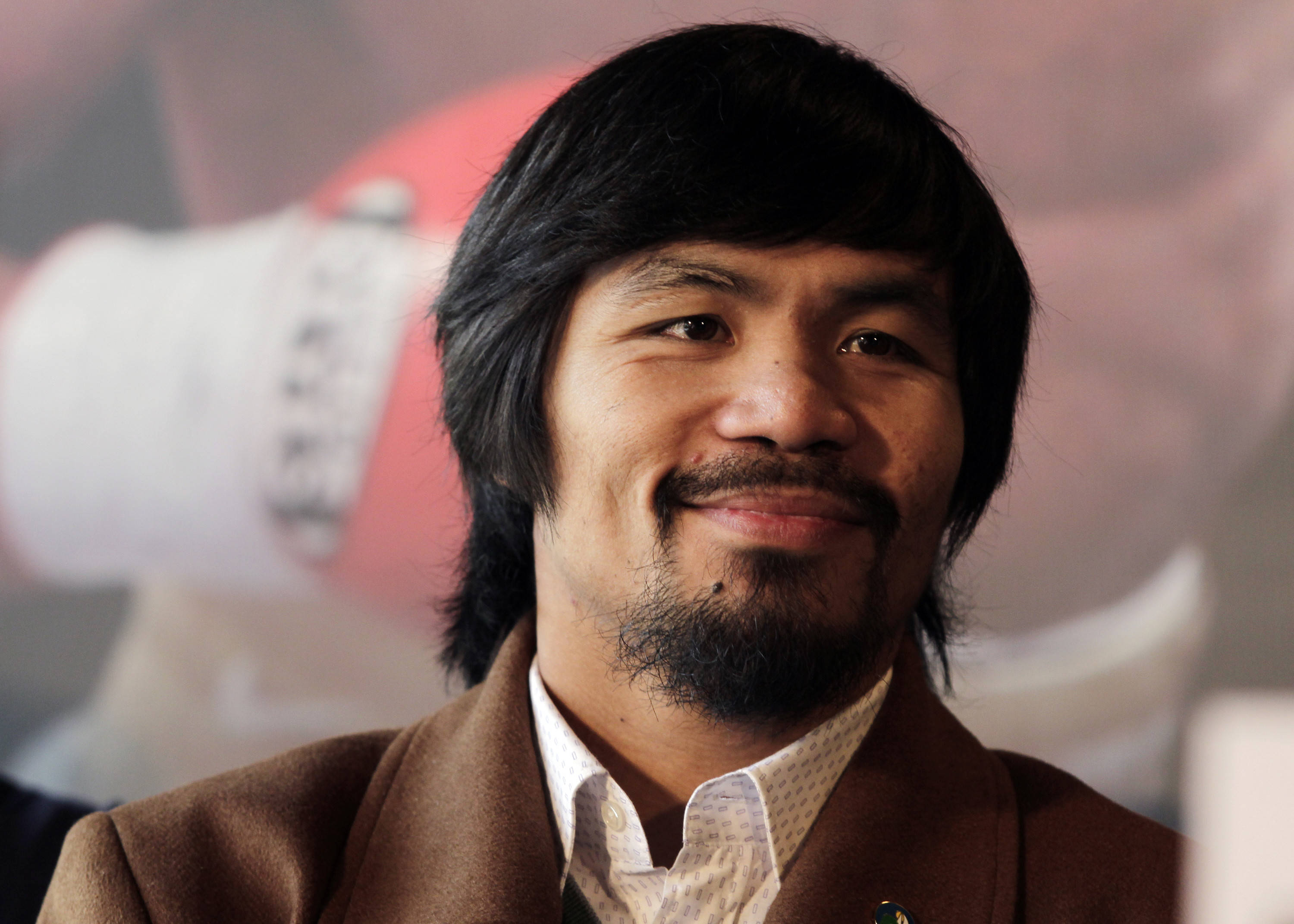 Manny Pacquiao, brown coat, close-up portrait, 2K Desktop Wallpaper