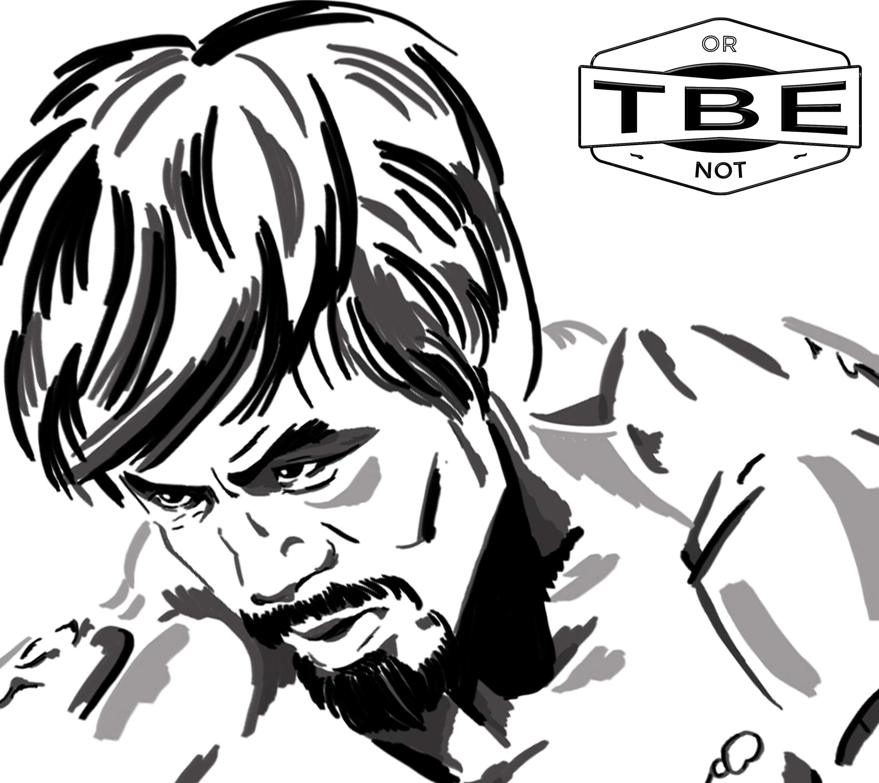 Manny Pacquiao, black and white illustration, intense eyes, 2K Desktop Wallpaper