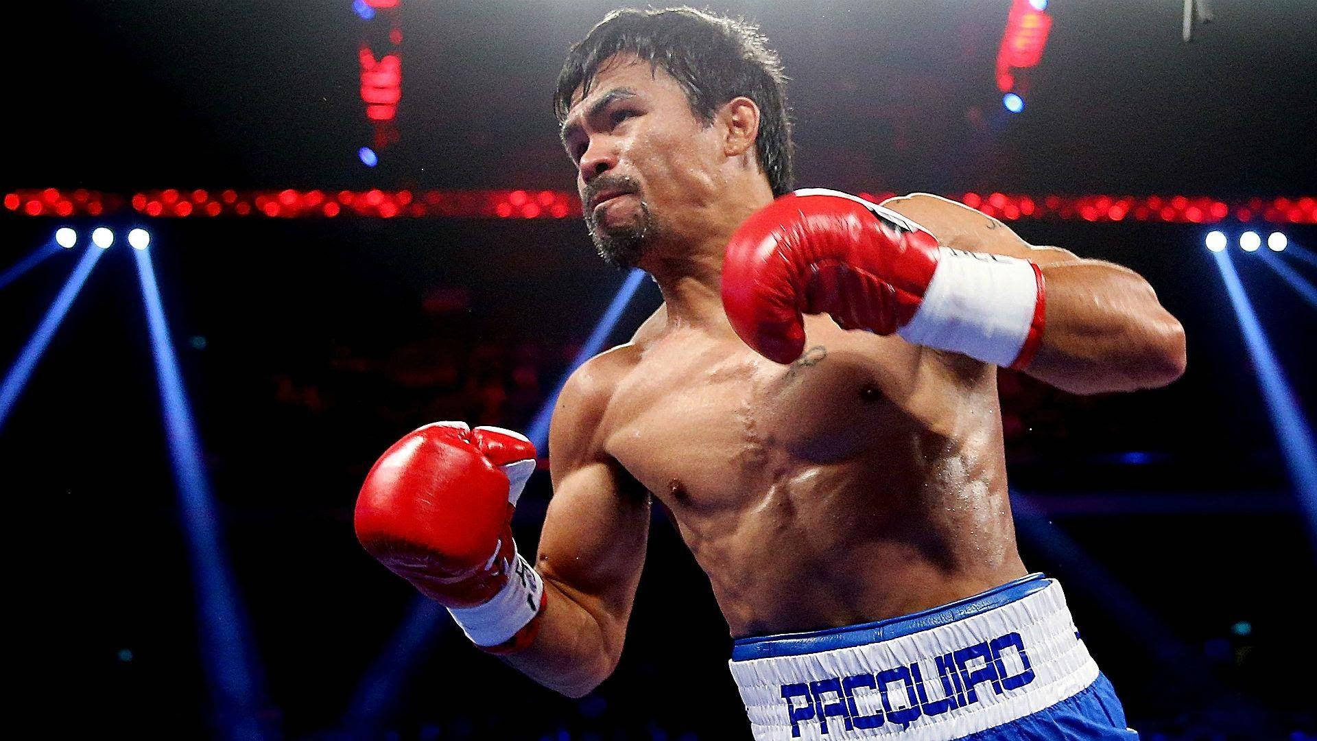 Manny Pacquiao, red gloves, blue trunks, Full HD Desktop Wallpaper