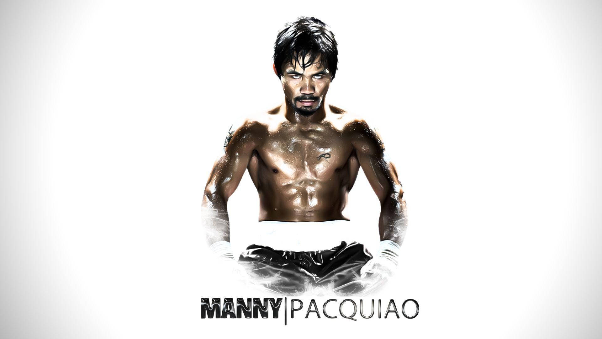 Manny Pacquiao, white artistic piece, stark white background, Full HD Desktop Wallpaper