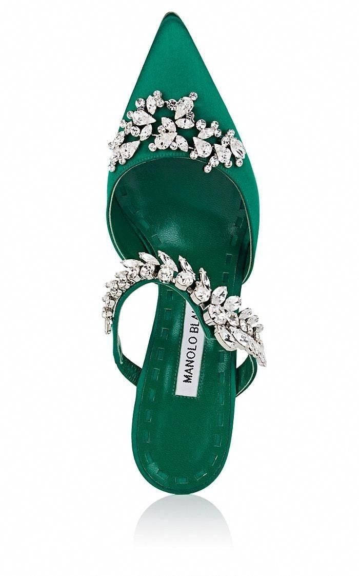 emerald green, Manolo Blahnik, stiletto, SD Phone Wallpaper