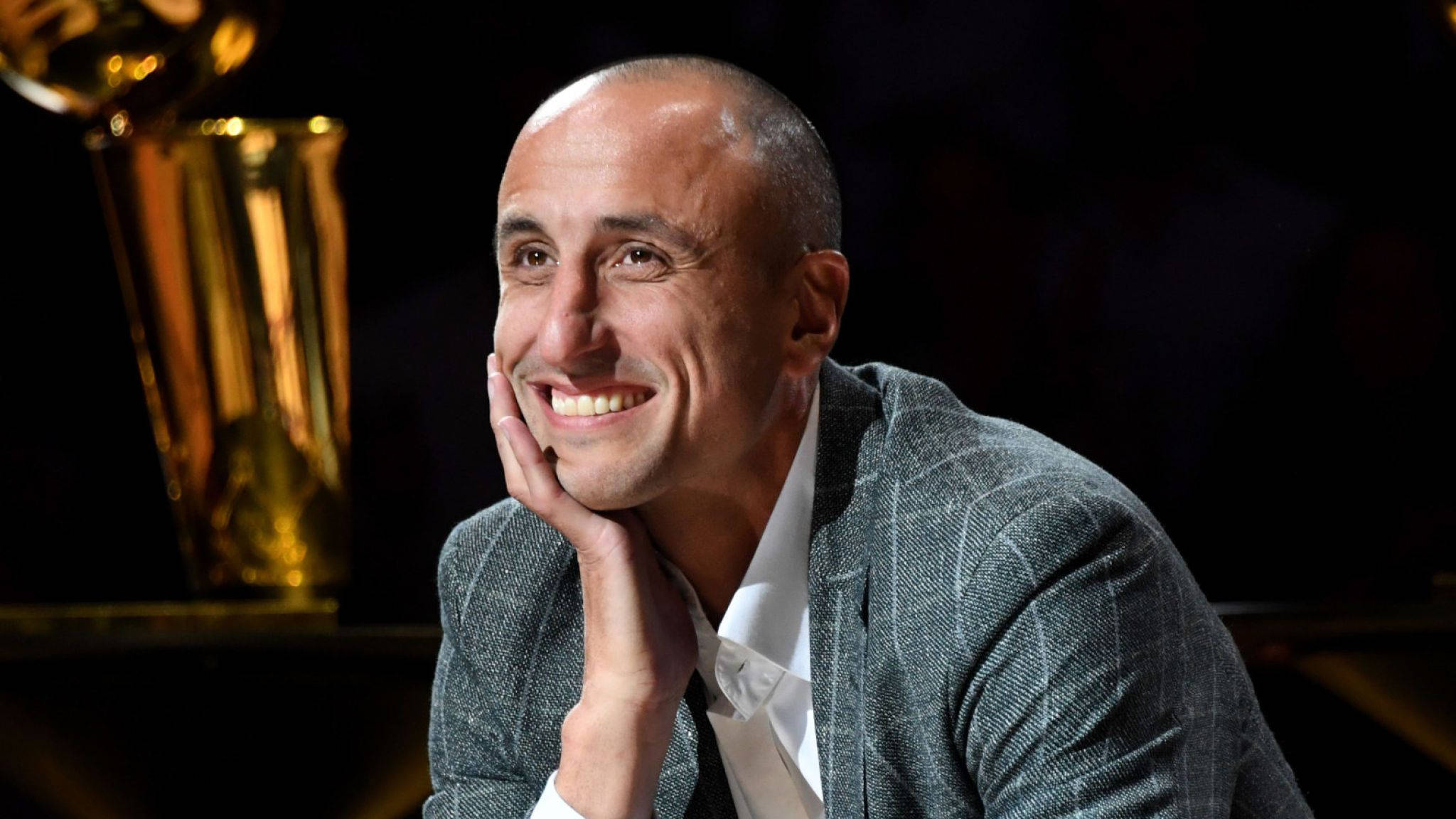 Manu Ginobili, NBA player, gray suit, Full HD Desktop Wallpaper