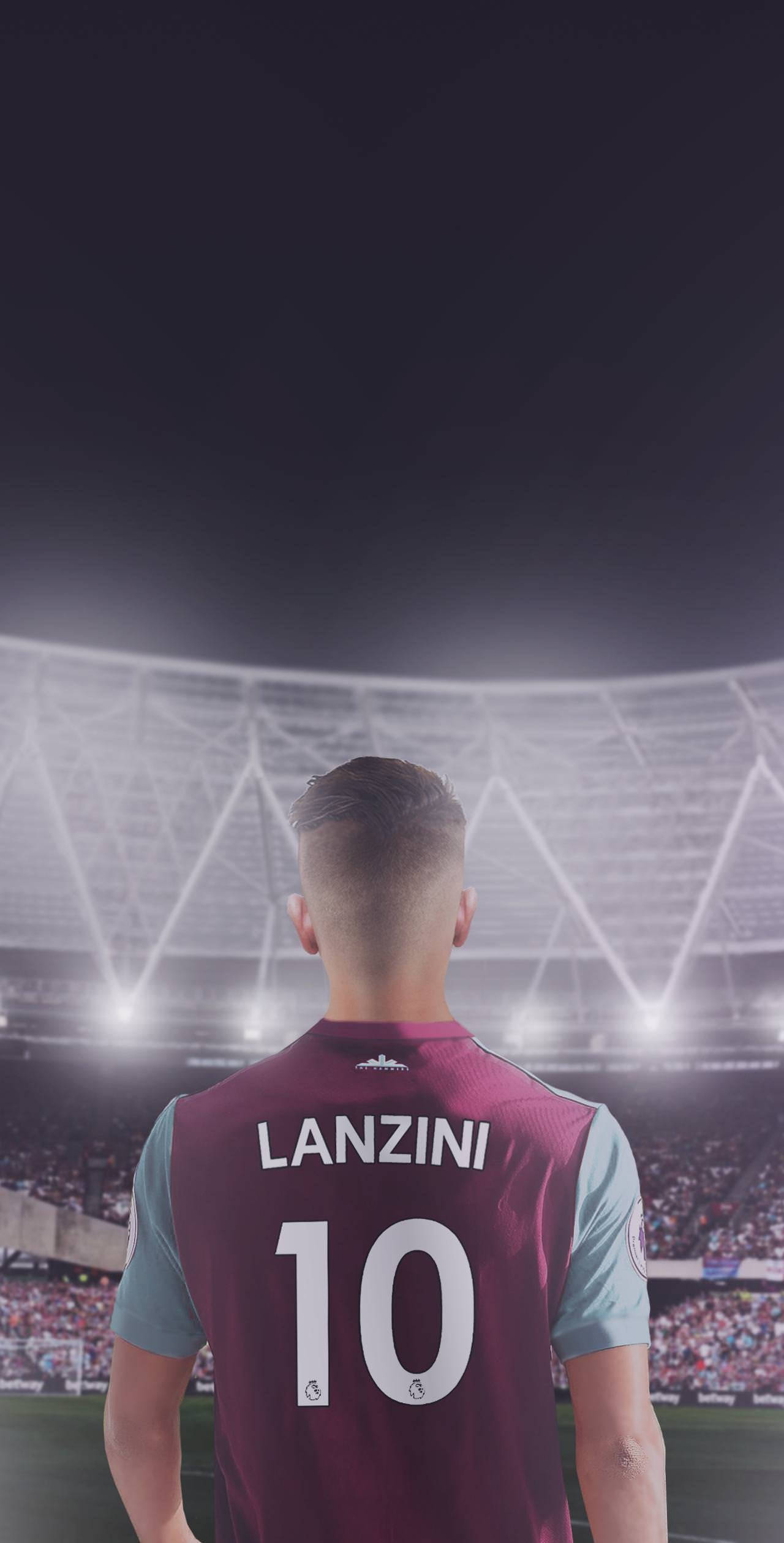 Manuel Lanzini, maroon and light blue jersey, number 10, Full HD Phone Wallpaper