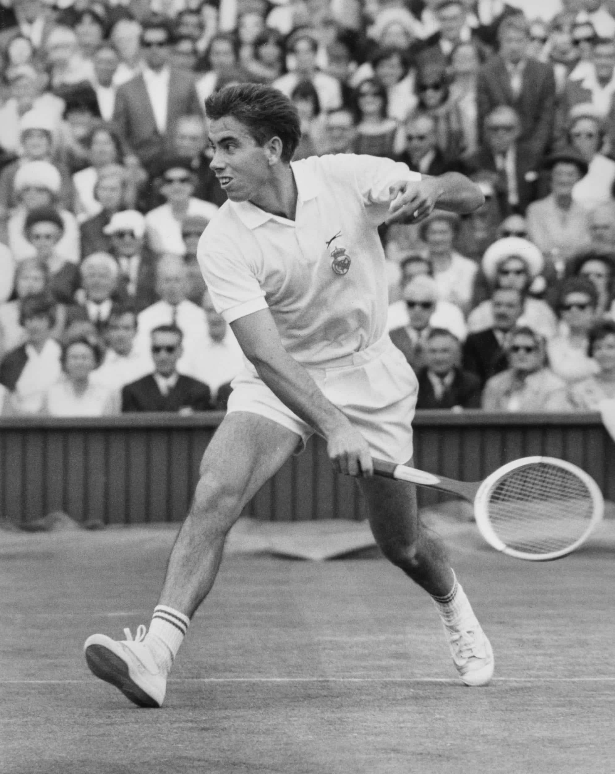 Manuel Santana, tennis player, grass court, Full HD Phone Wallpaper