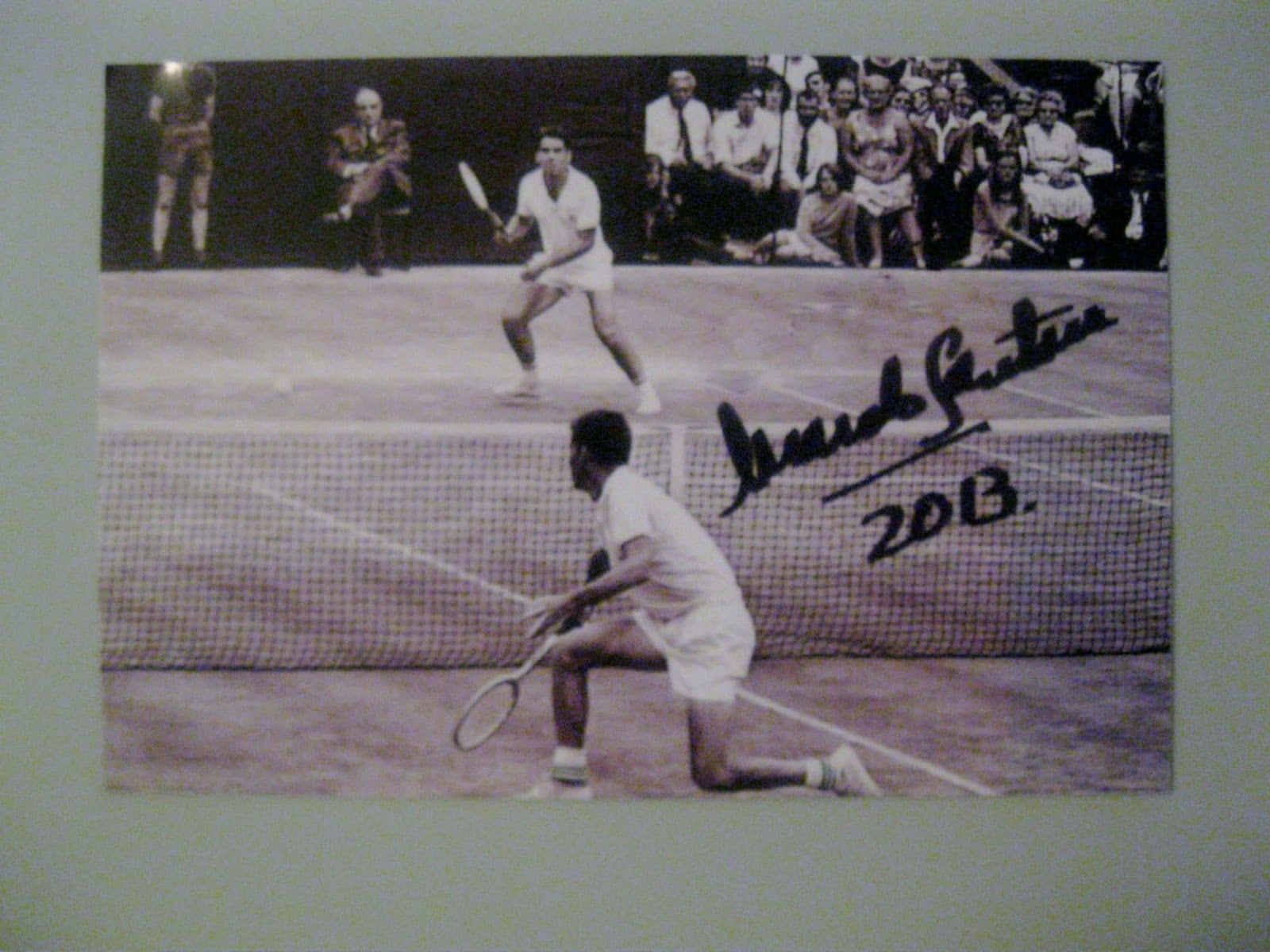 Manuel Santana, autograph, black and white photo, HD Desktop Wallpaper