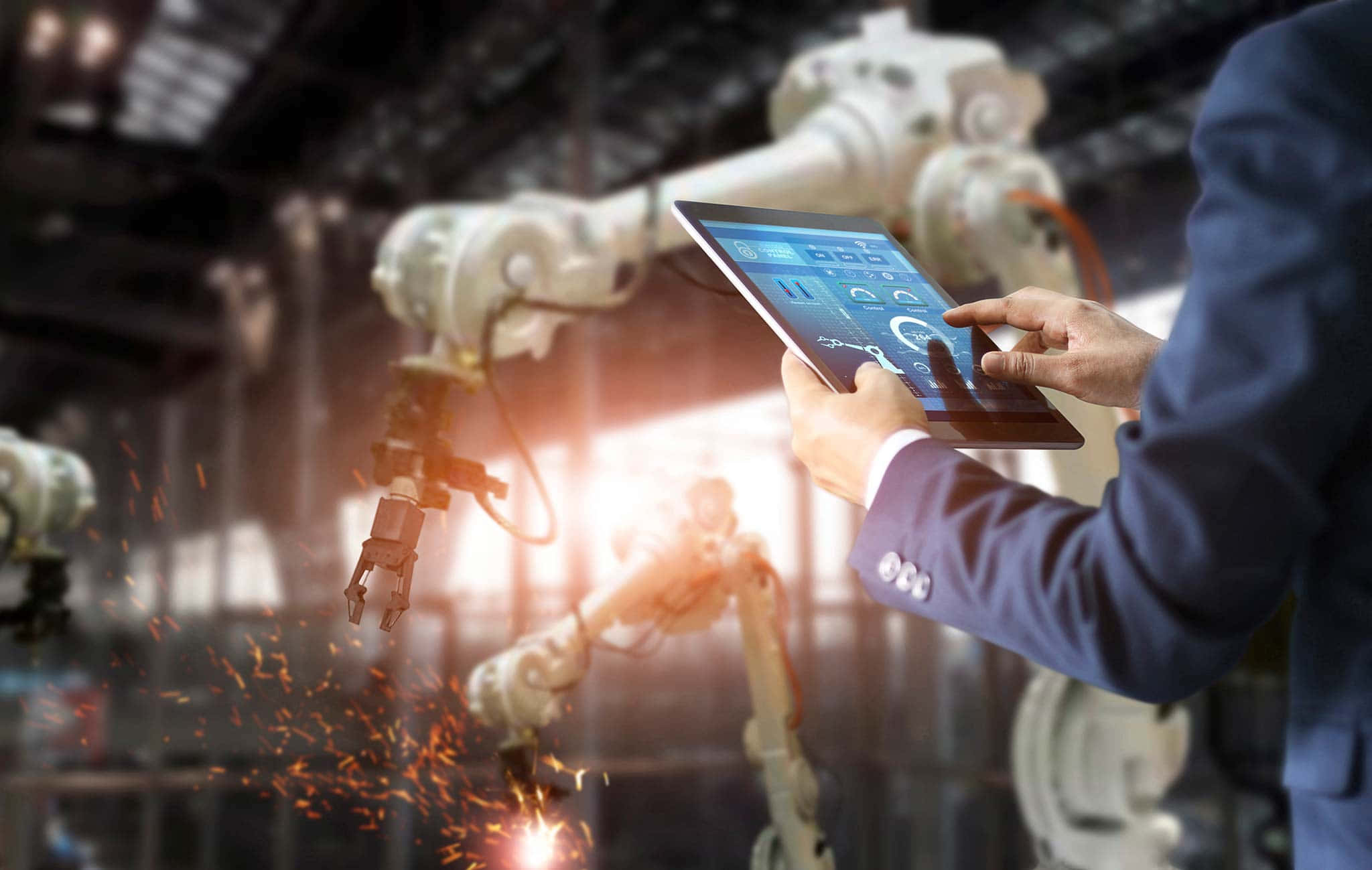 Manufacturing, robotic arms, factory, Full HD Desktop Wallpaper