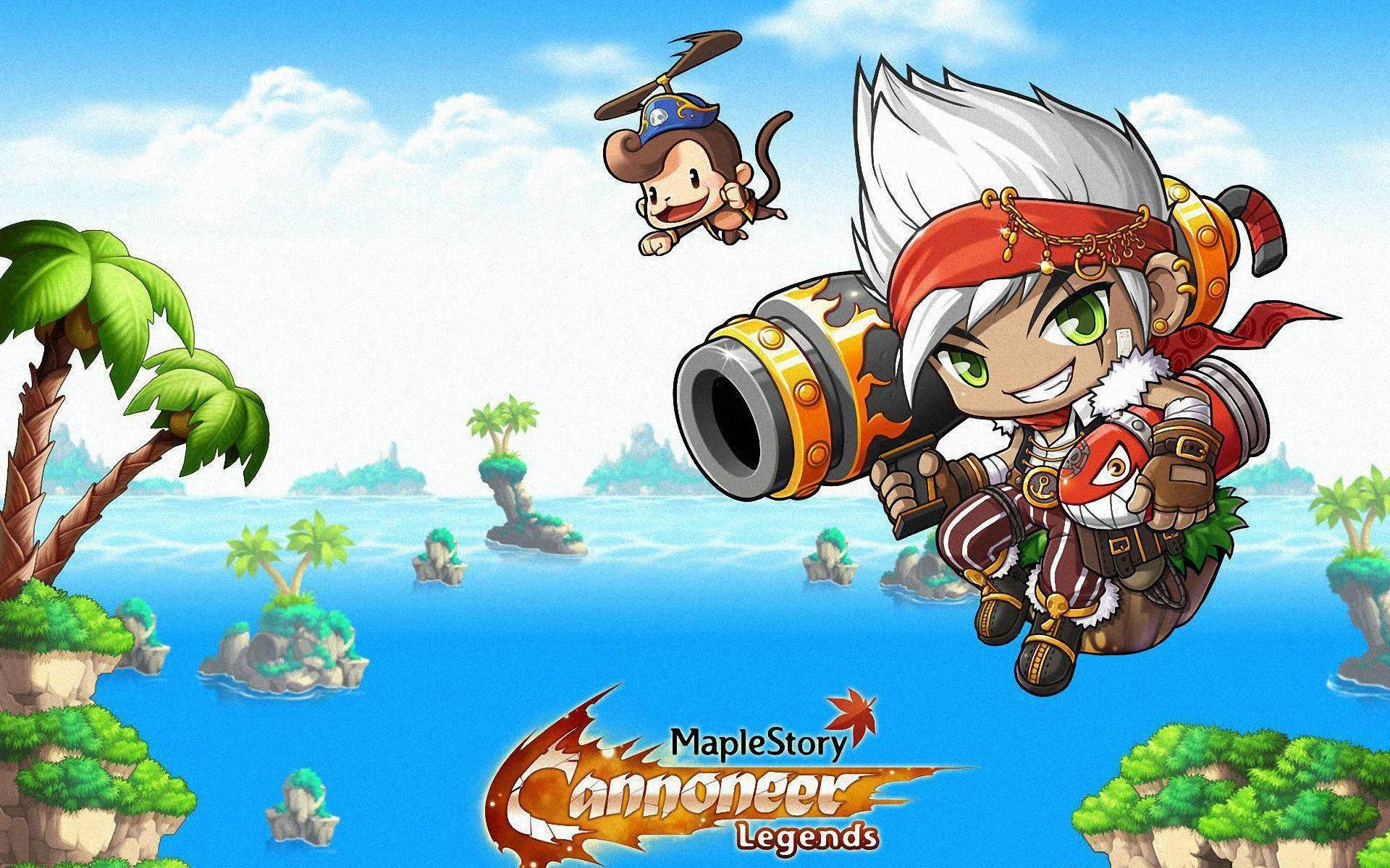 Maplestory 2, chibi pirate, white hair, Full HD Desktop Wallpaper