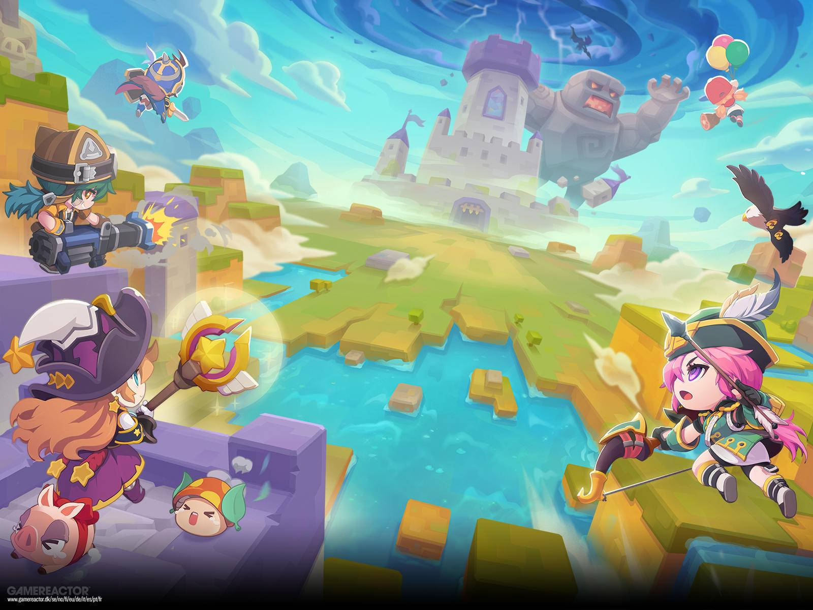 Maplestory 2, giant robot, floating castle, HD Desktop Wallpaper