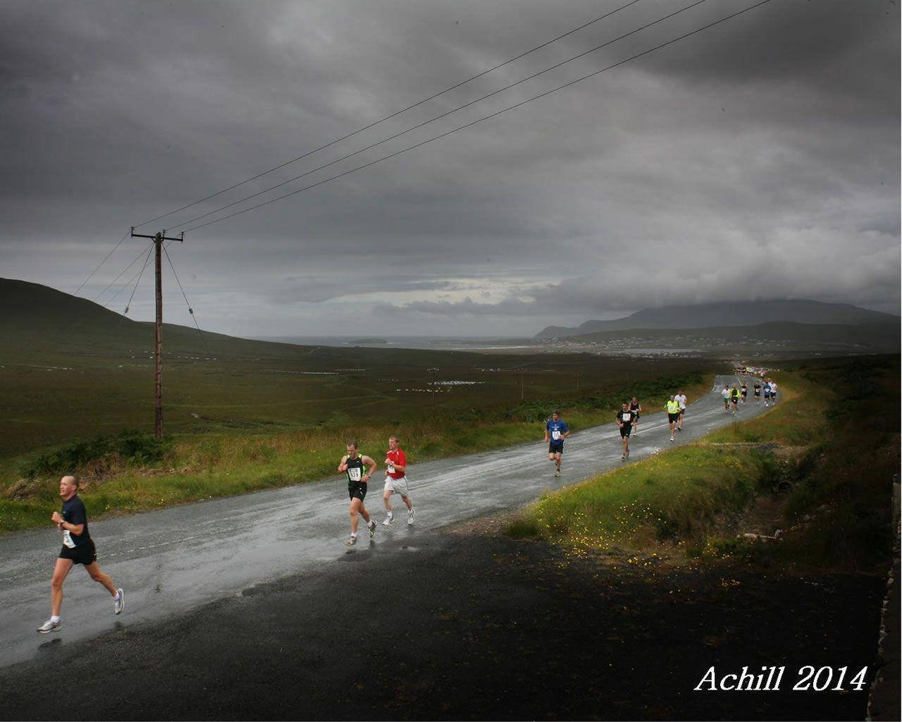 Marathon, mountain, dark sky, HD Desktop Wallpaper