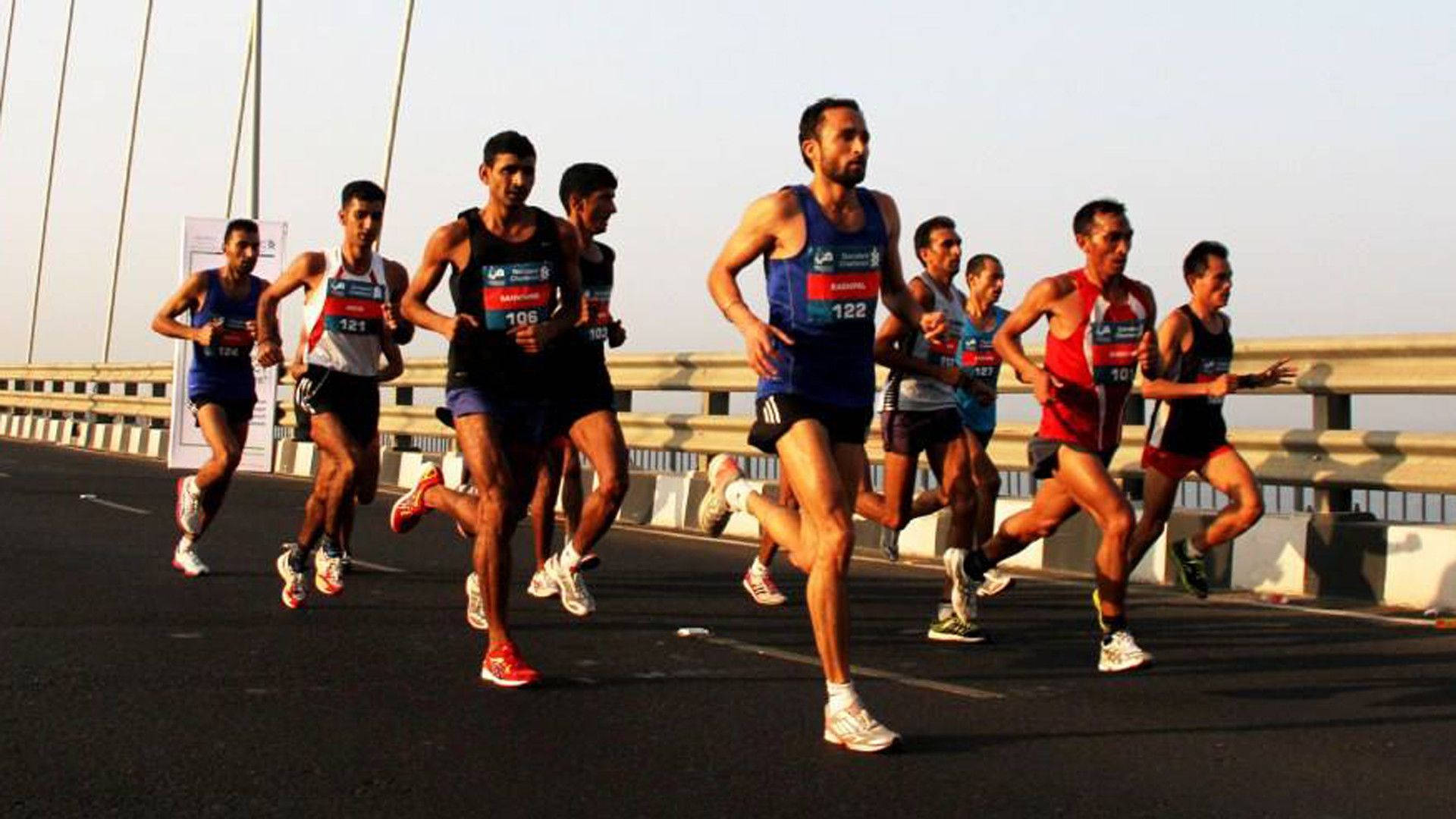 marathon, golden hour, wide bridge, Full HD Desktop Wallpaper