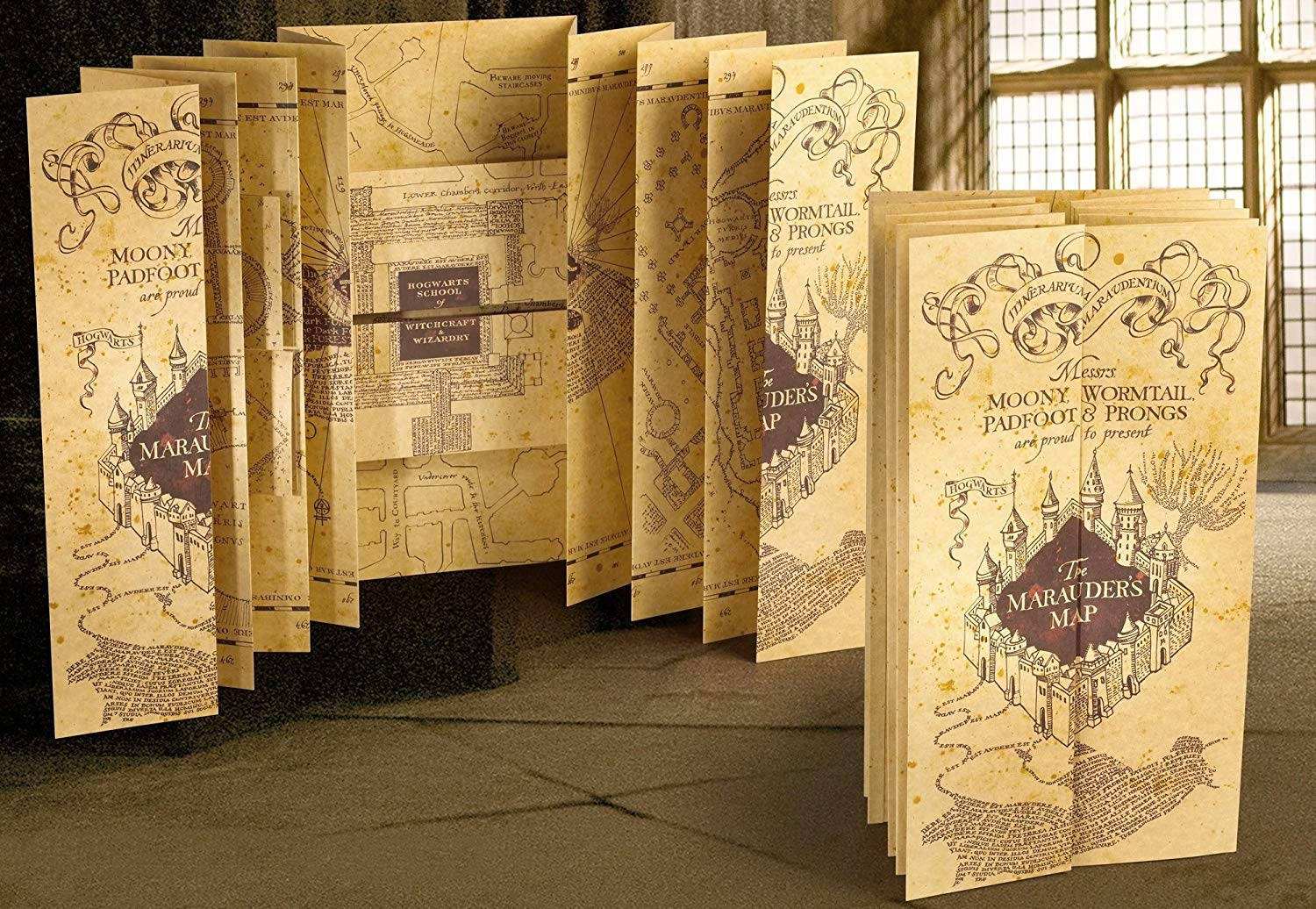Marauders Map, stone-walled room, sunlight, HD Desktop Wallpaper