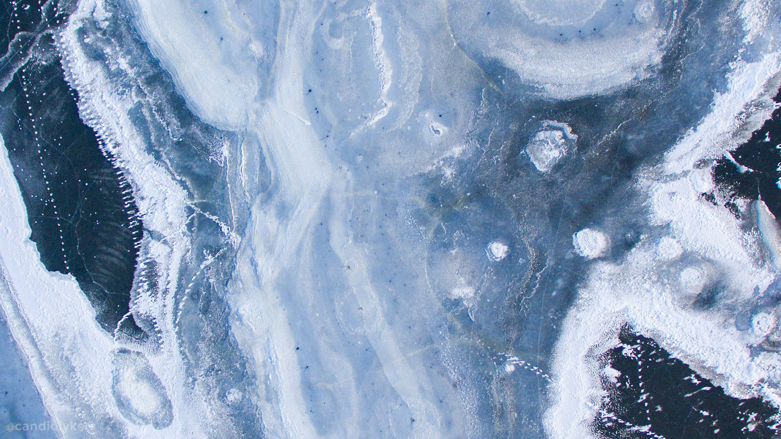 dark blue, white marble, ice patterns, 2K Desktop Wallpaper